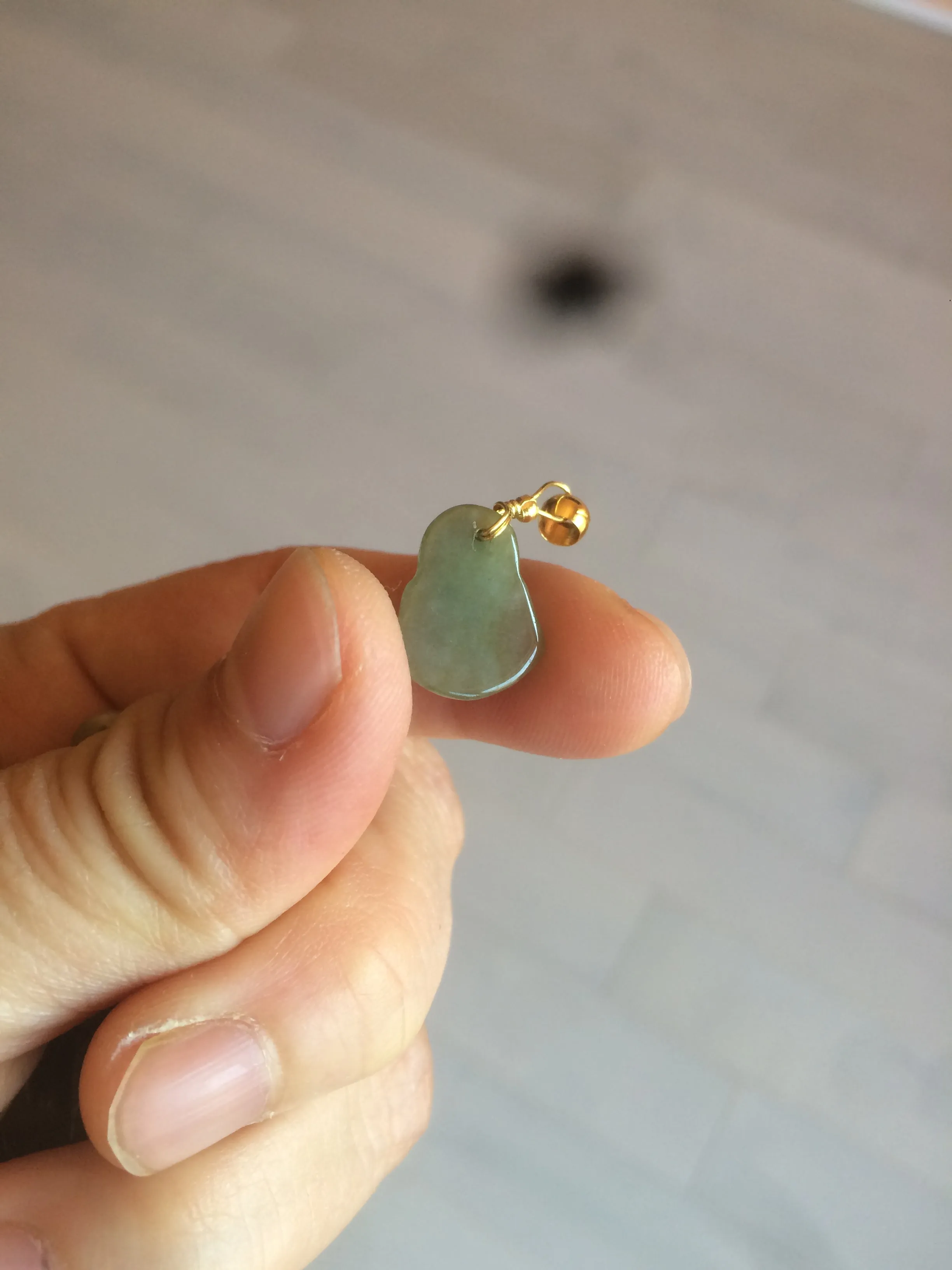 100% Natural type A dark green/brown small happy buddha (拇指佛) jadeite Jade beads AF29