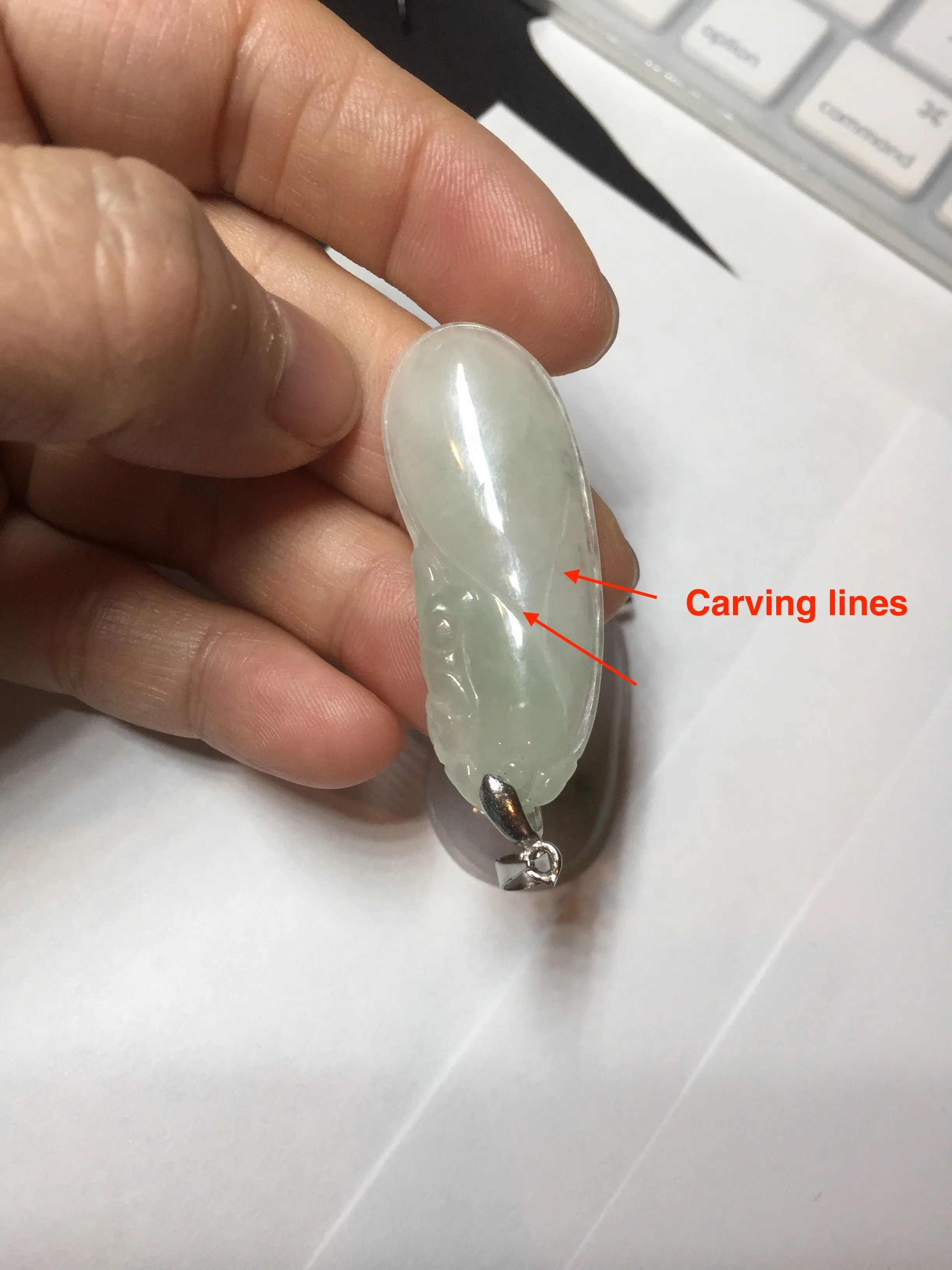 100% natural type A icy watery light purple green blessed melon(福瓜) Jadeite Jade pendant AX144