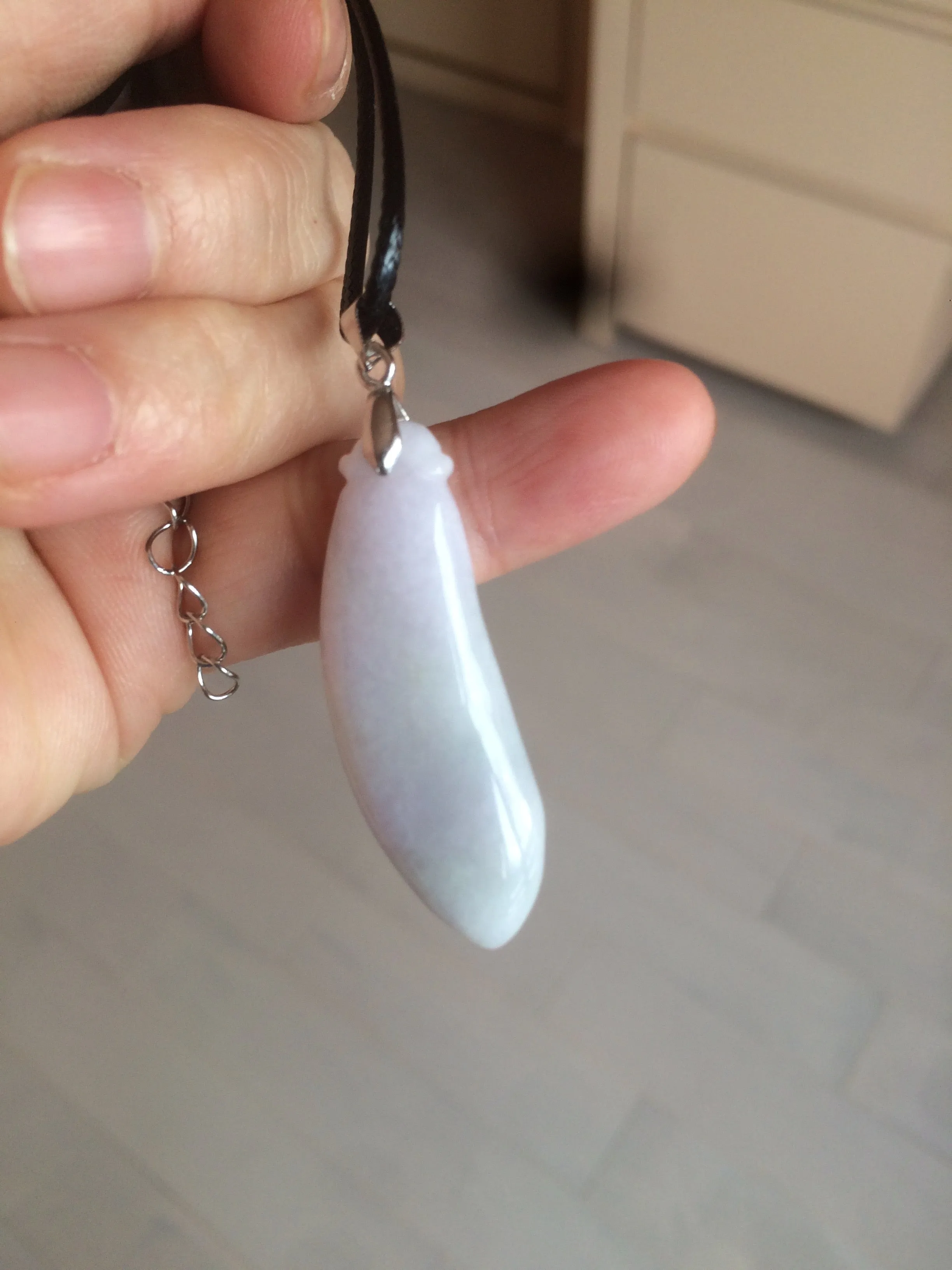 100% natural type A light purple sunny green blessed melon(福瓜) Jadeite Jade pendant AC83