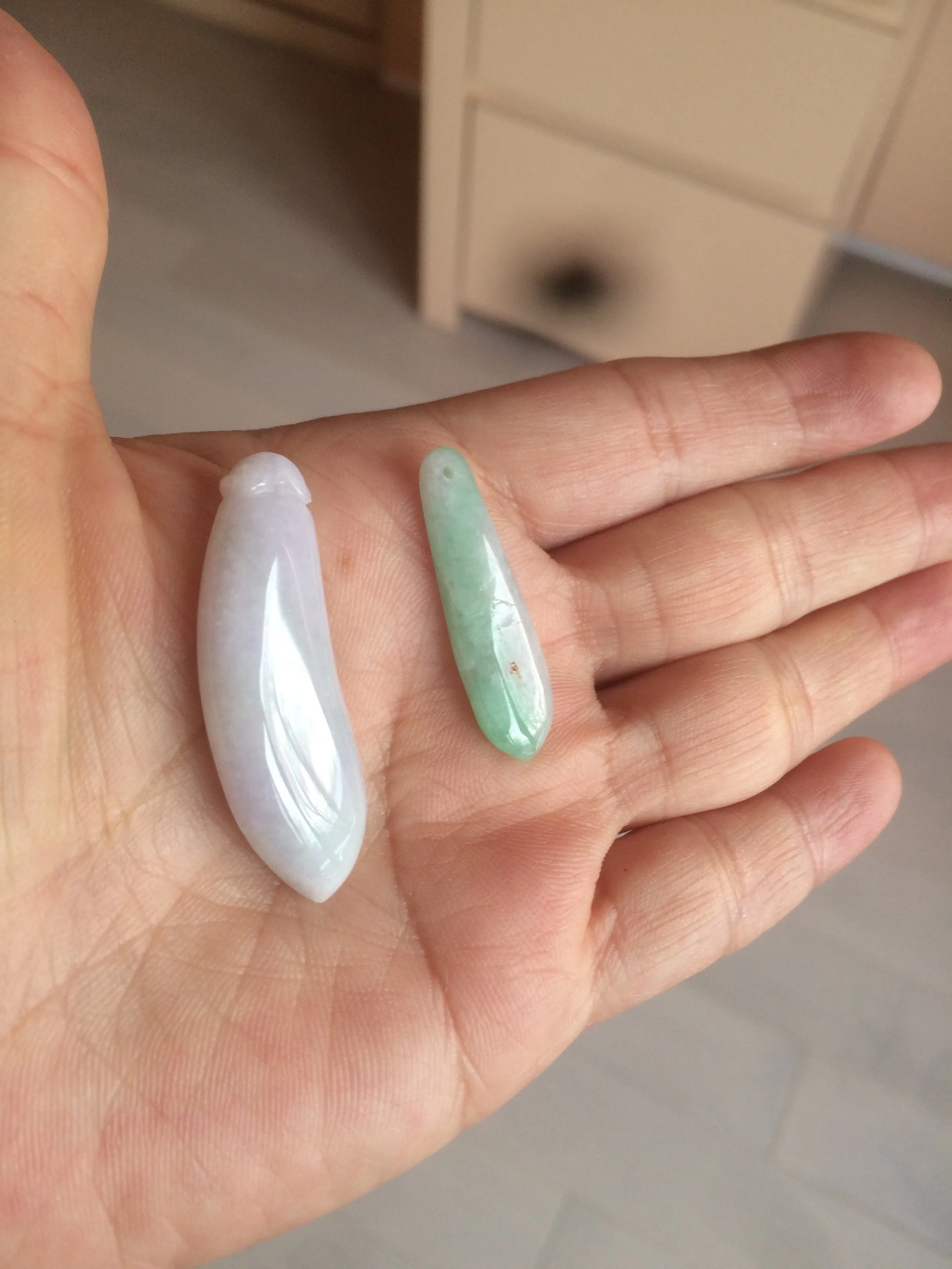 100% natural type A light purple sunny green blessed melon(福瓜) Jadeite Jade pendant AC83
