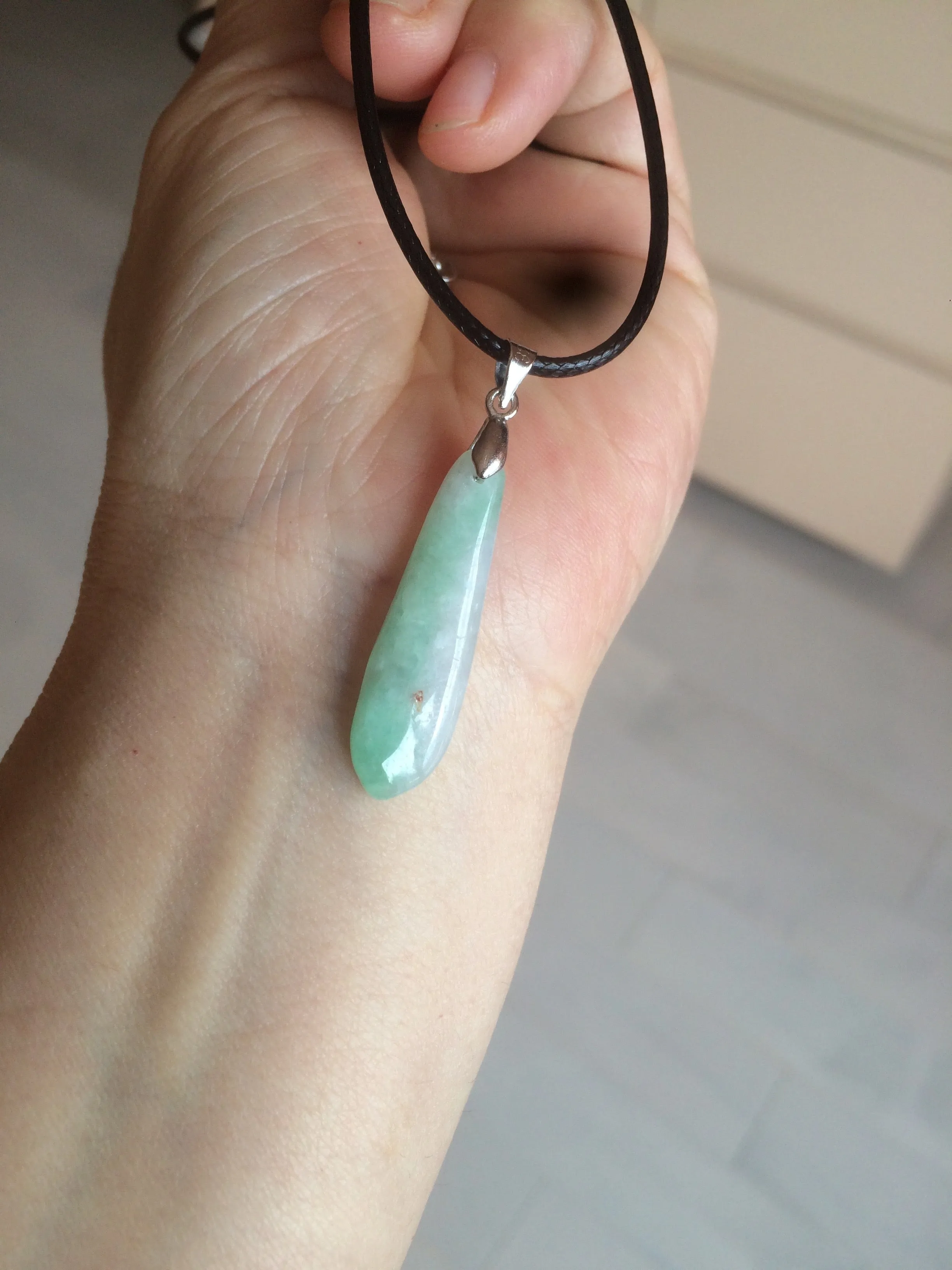 100% natural type A light purple sunny green blessed melon(福瓜) Jadeite Jade pendant AC83