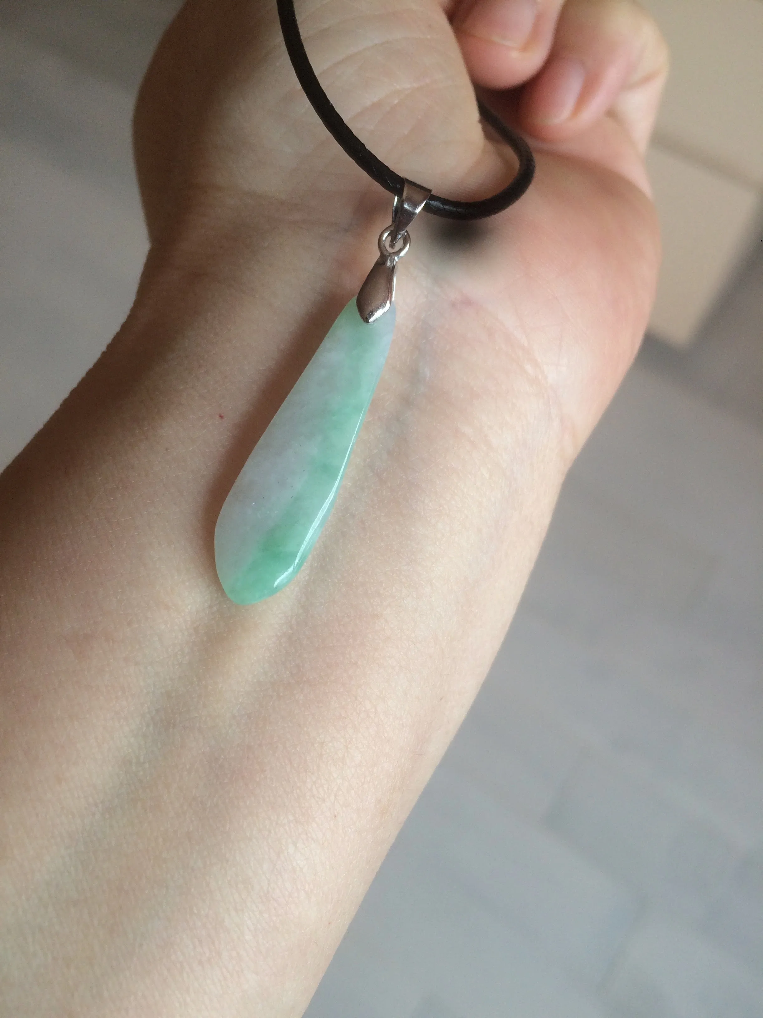 100% natural type A light purple sunny green blessed melon(福瓜) Jadeite Jade pendant AC83