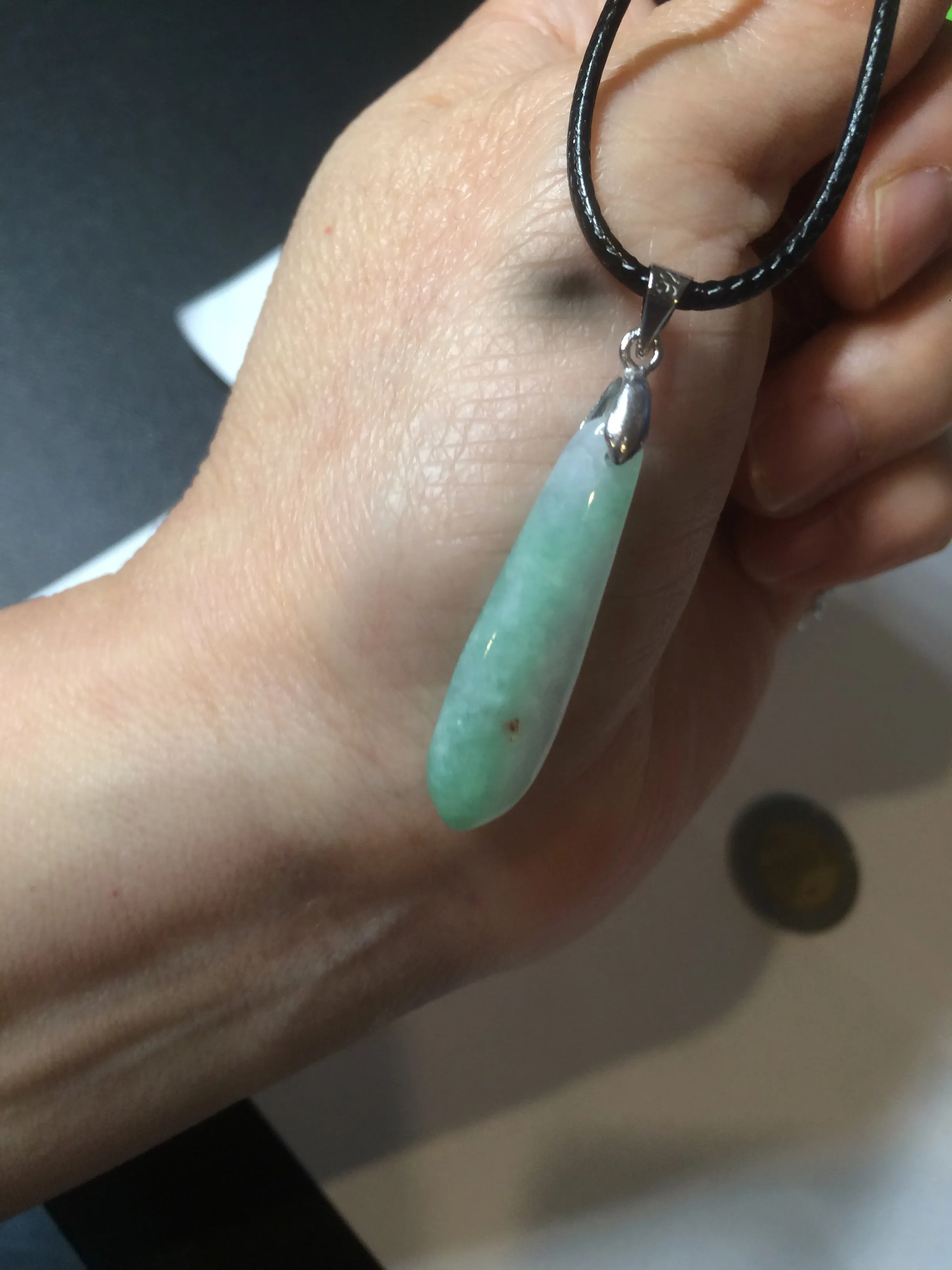 100% natural type A light purple sunny green blessed melon(福瓜) Jadeite Jade pendant AC83