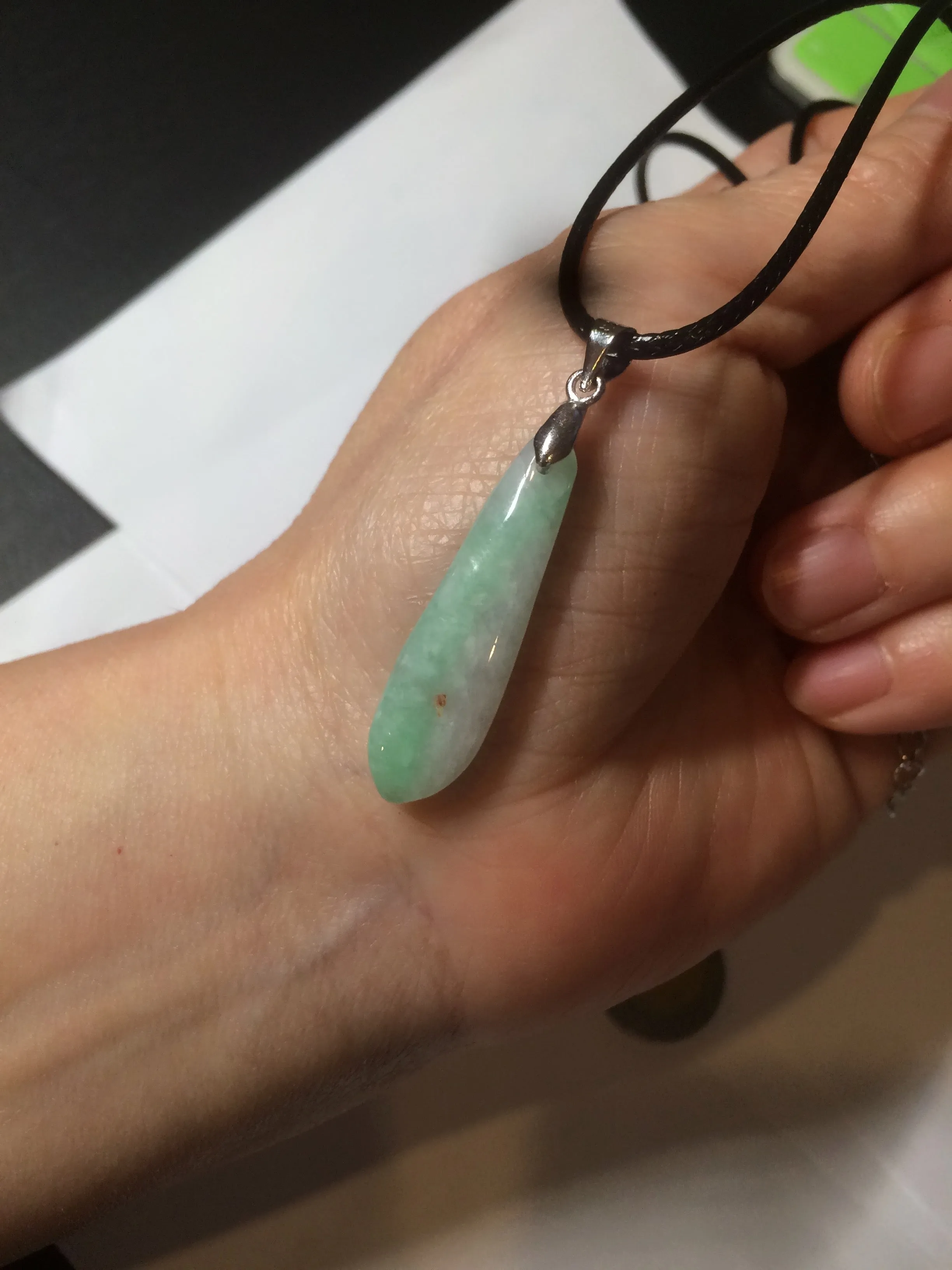 100% natural type A light purple sunny green blessed melon(福瓜) Jadeite Jade pendant AC83