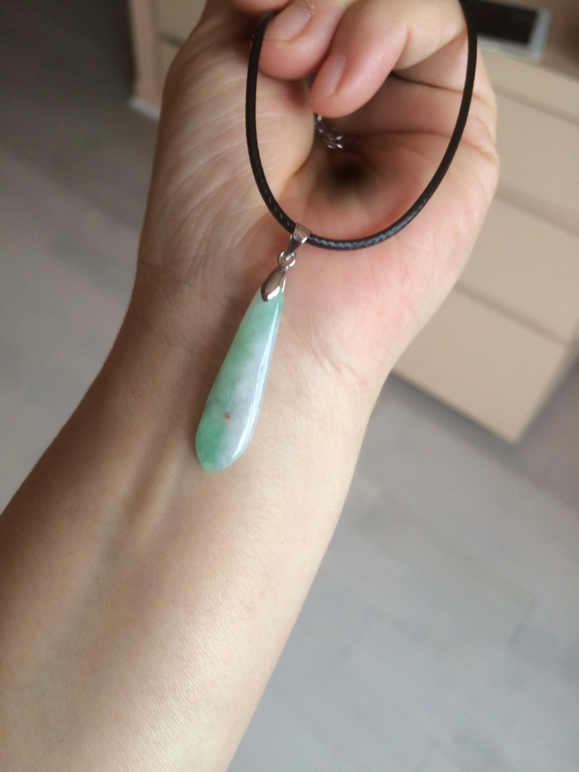 100% natural type A light purple sunny green blessed melon(福瓜) Jadeite Jade pendant AC83