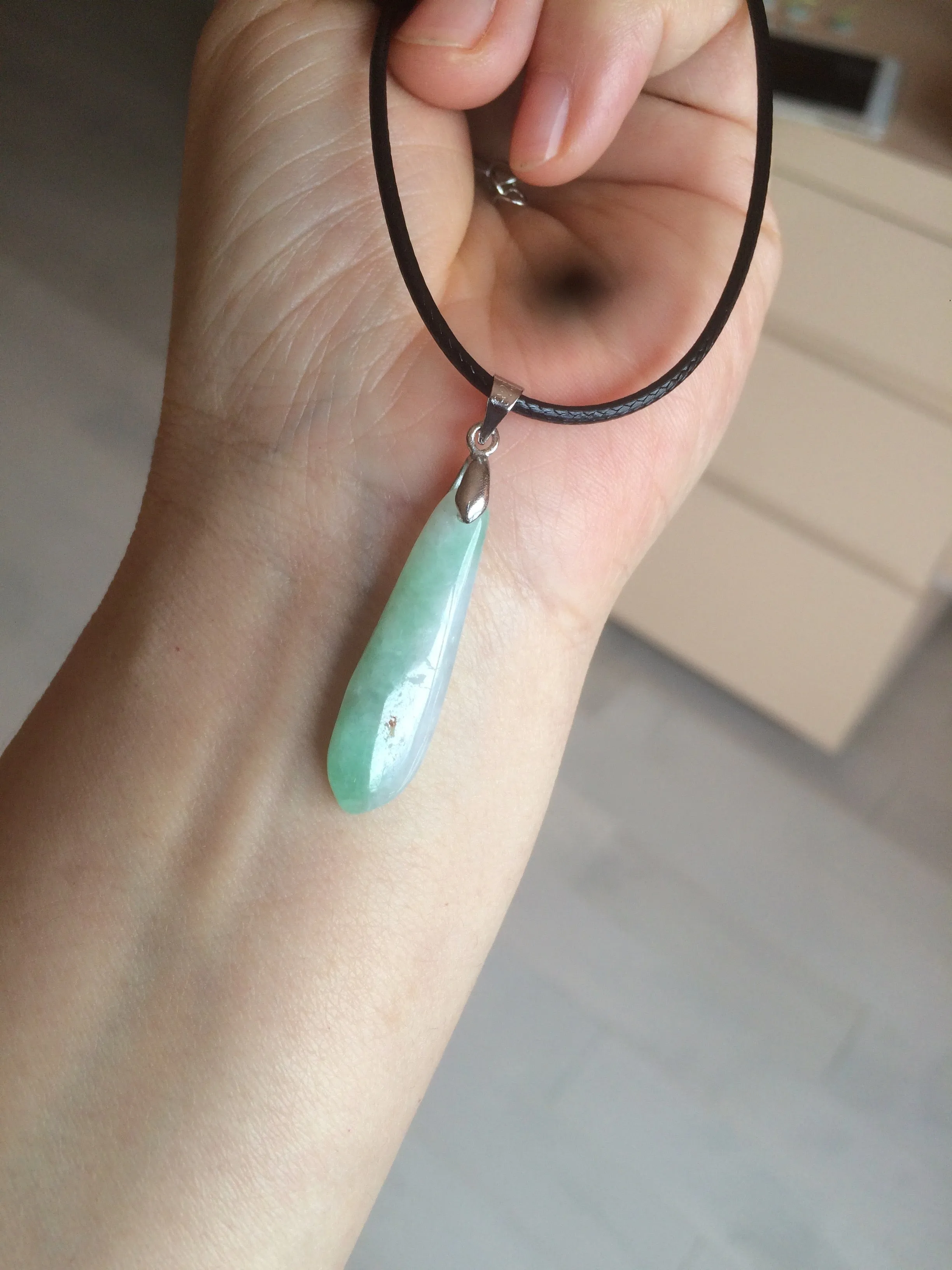 100% natural type A light purple sunny green blessed melon(福瓜) Jadeite Jade pendant AC83