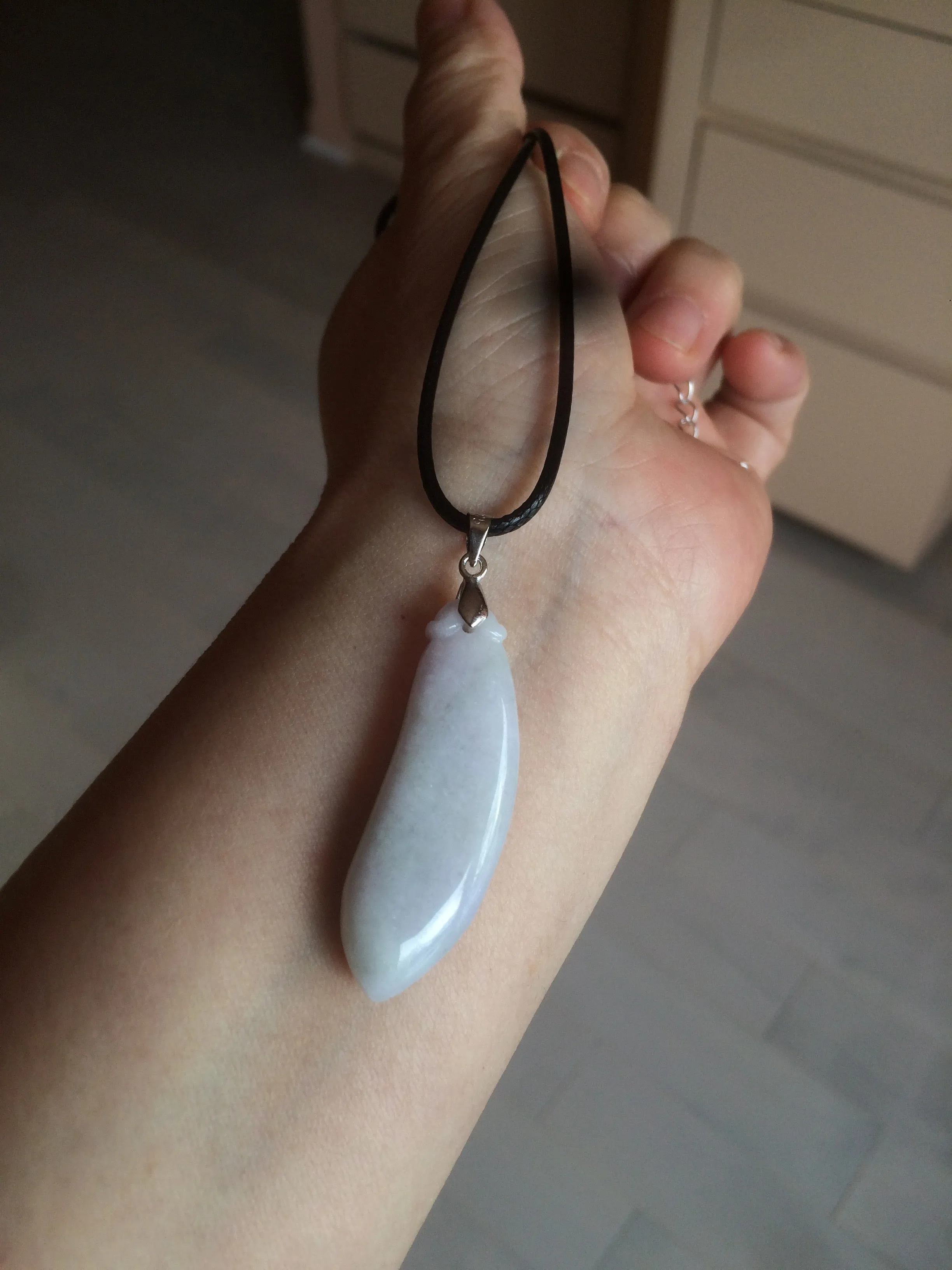 100% natural type A light purple sunny green blessed melon(福瓜) Jadeite Jade pendant AC83