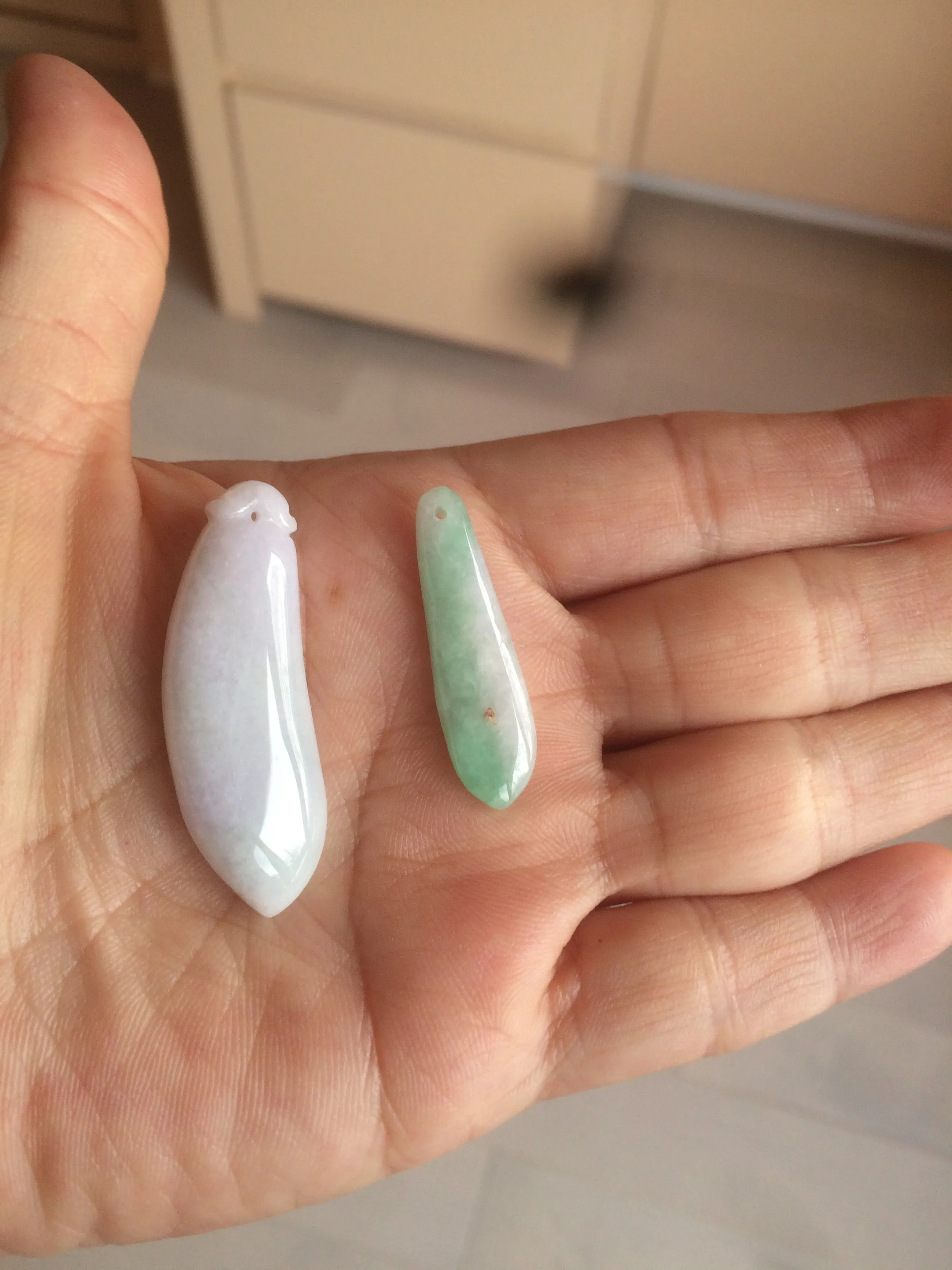 100% natural type A light purple sunny green blessed melon(福瓜) Jadeite Jade pendant AC83