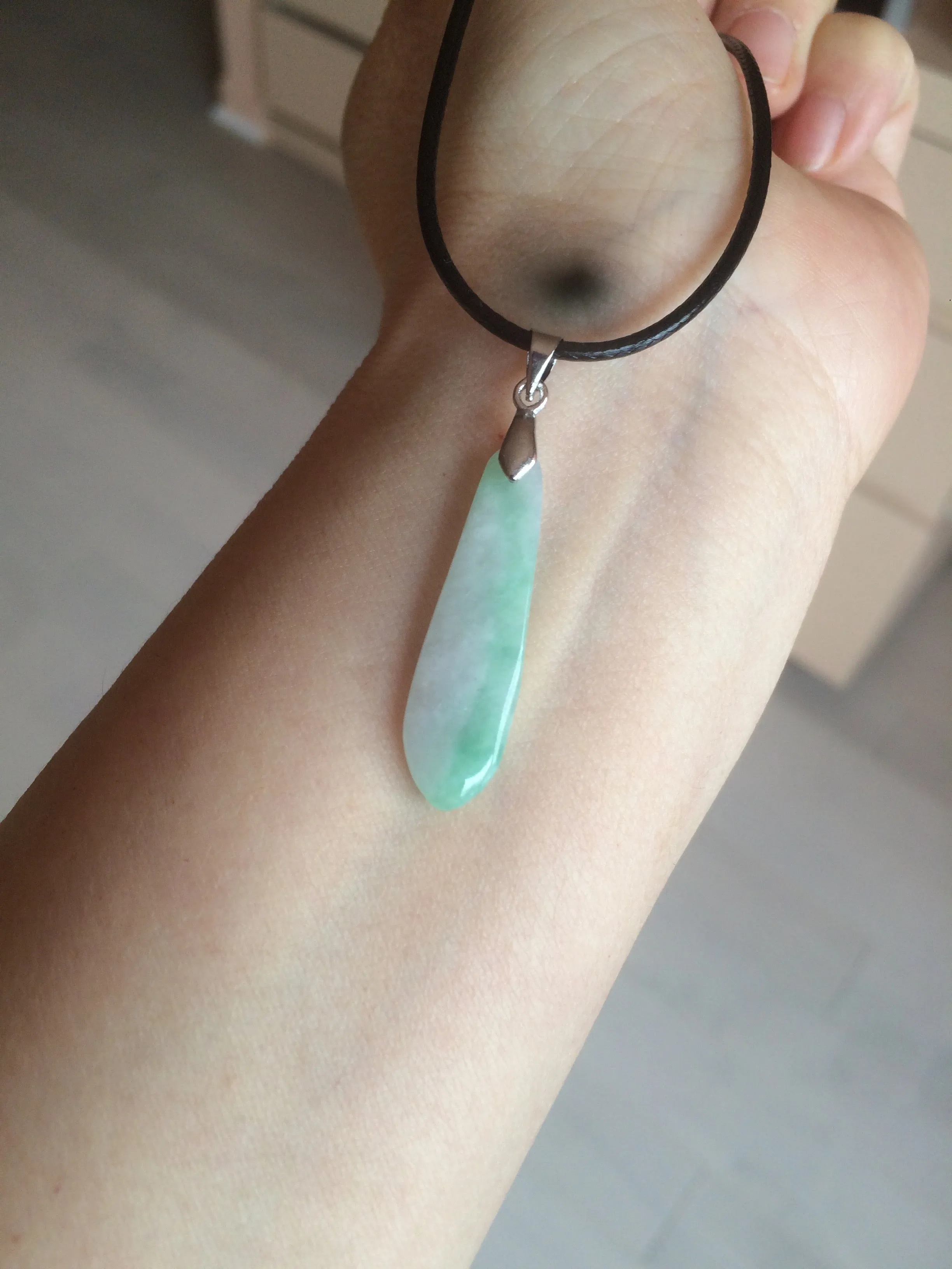 100% natural type A light purple sunny green blessed melon(福瓜) Jadeite Jade pendant AC83