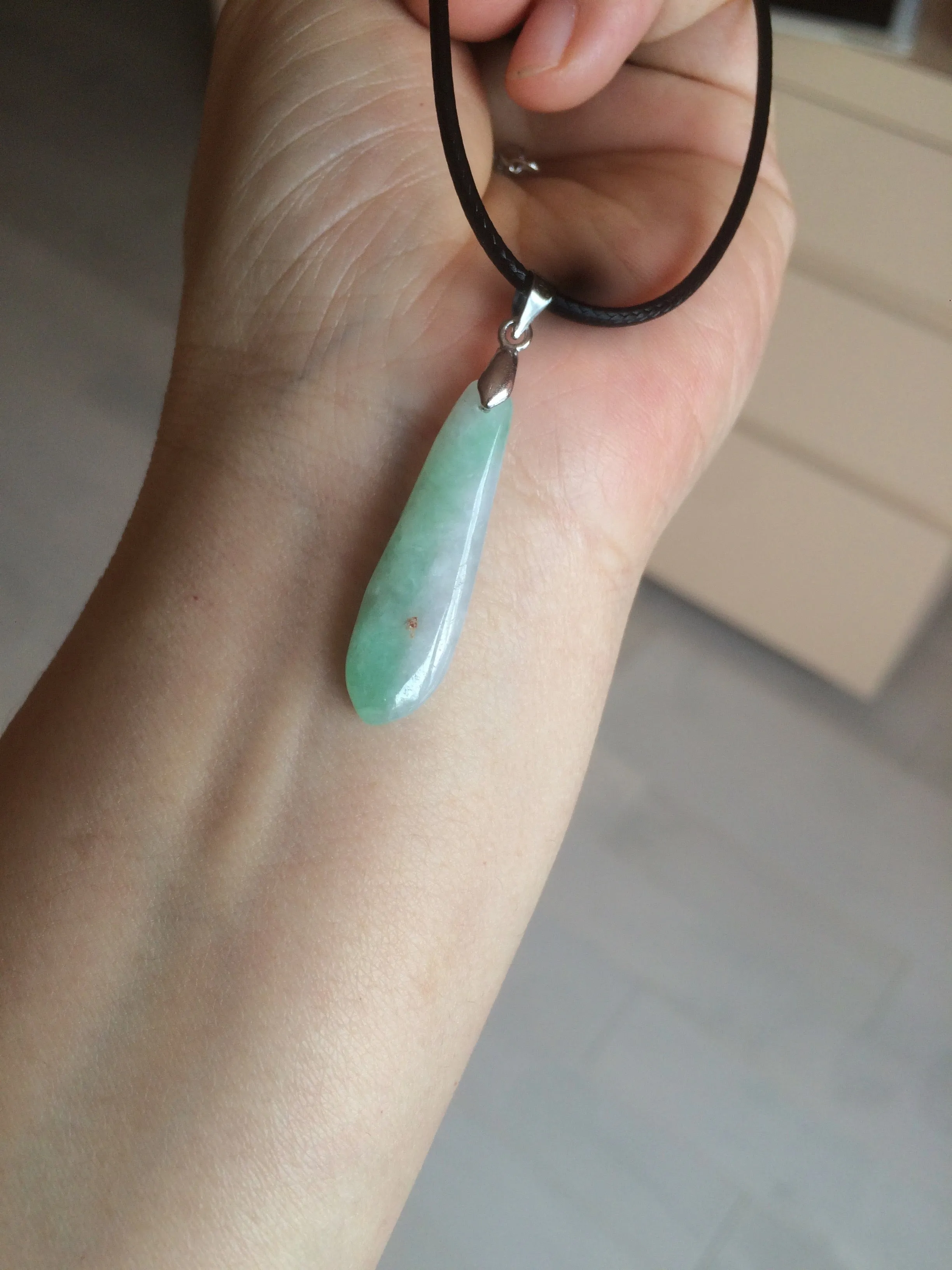 100% natural type A light purple sunny green blessed melon(福瓜) Jadeite Jade pendant AC83