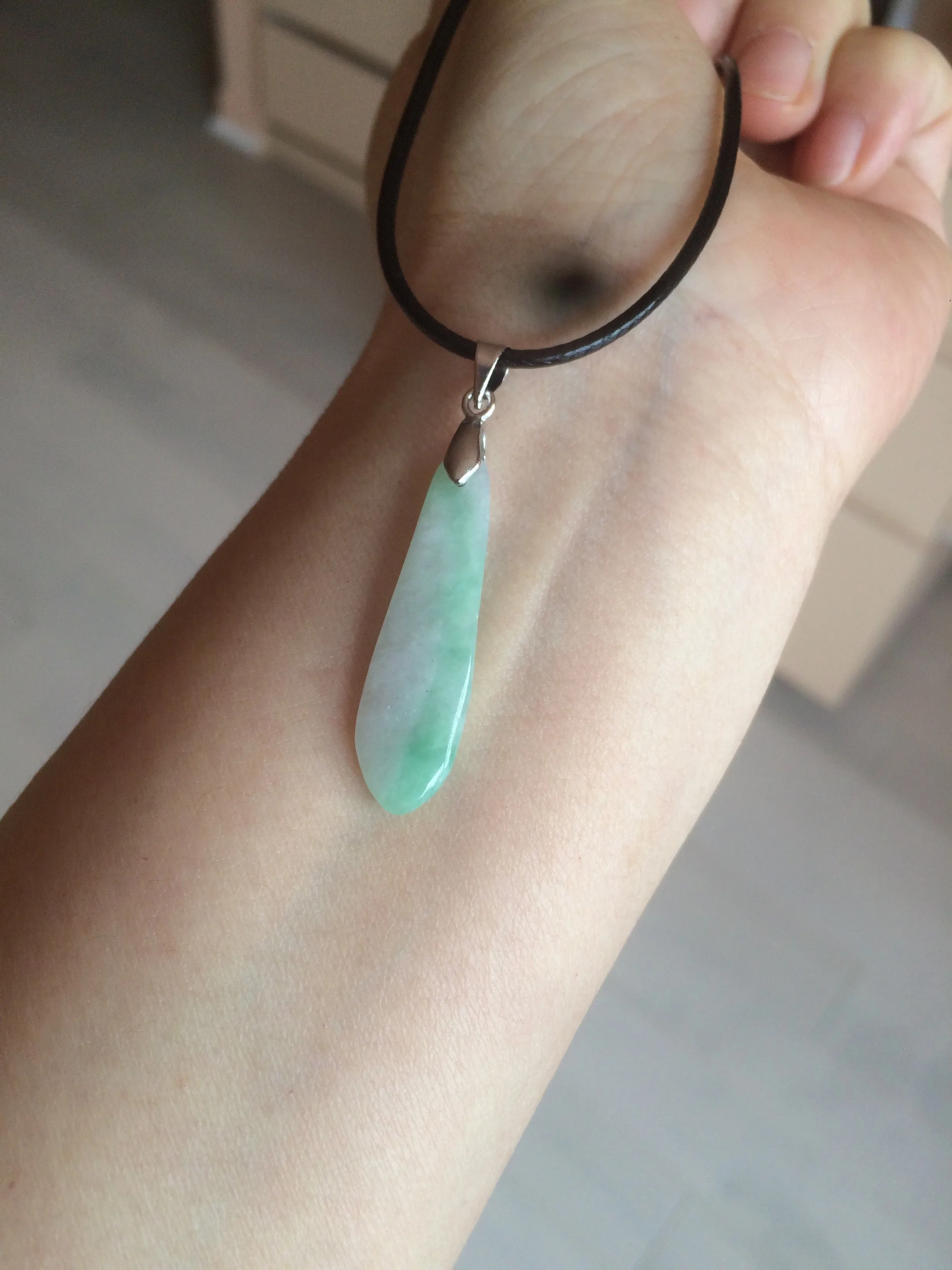100% natural type A light purple sunny green blessed melon(福瓜) Jadeite Jade pendant AC83