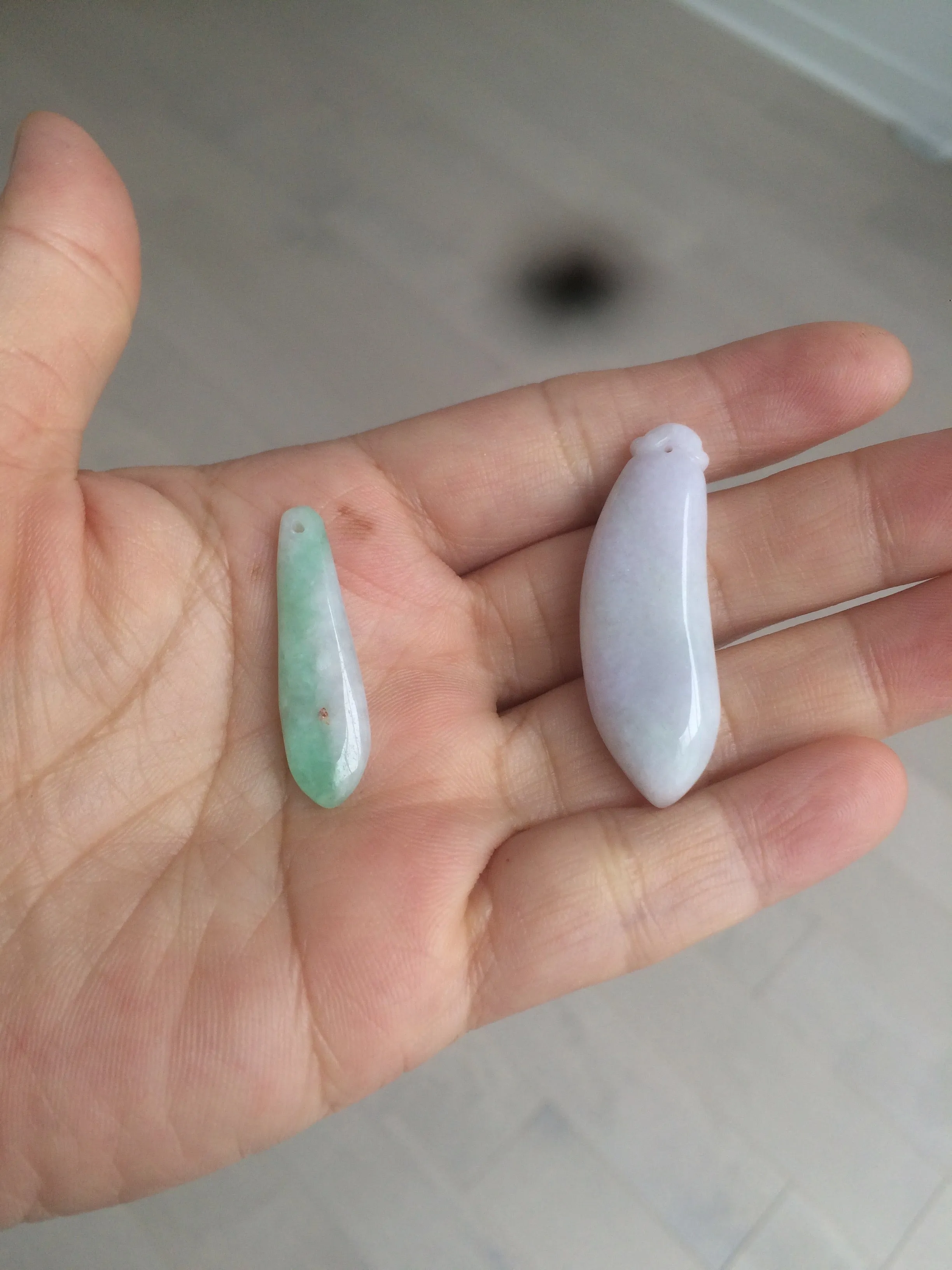 100% natural type A light purple sunny green blessed melon(福瓜) Jadeite Jade pendant AC83