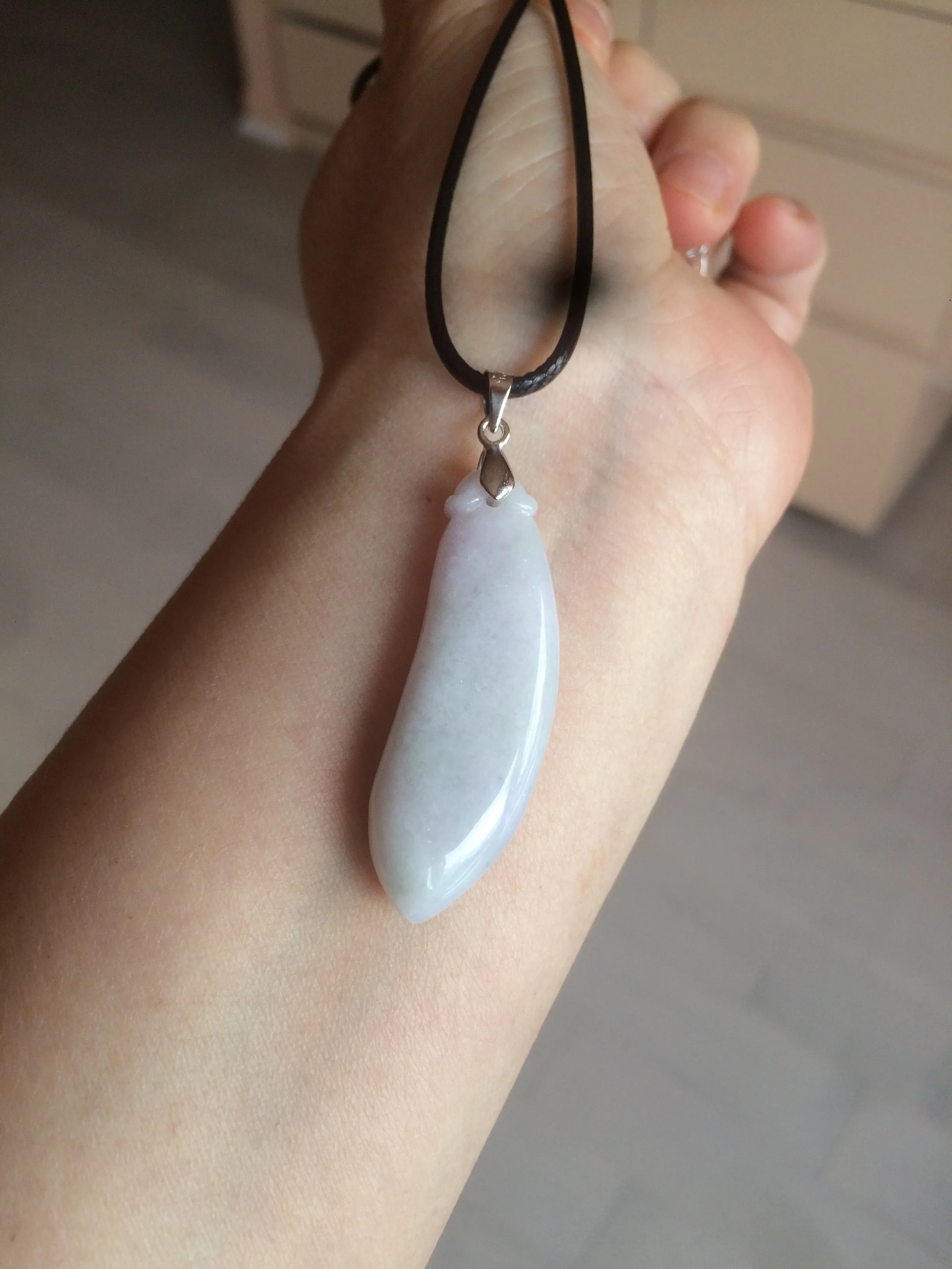100% natural type A light purple sunny green blessed melon(福瓜) Jadeite Jade pendant AC83
