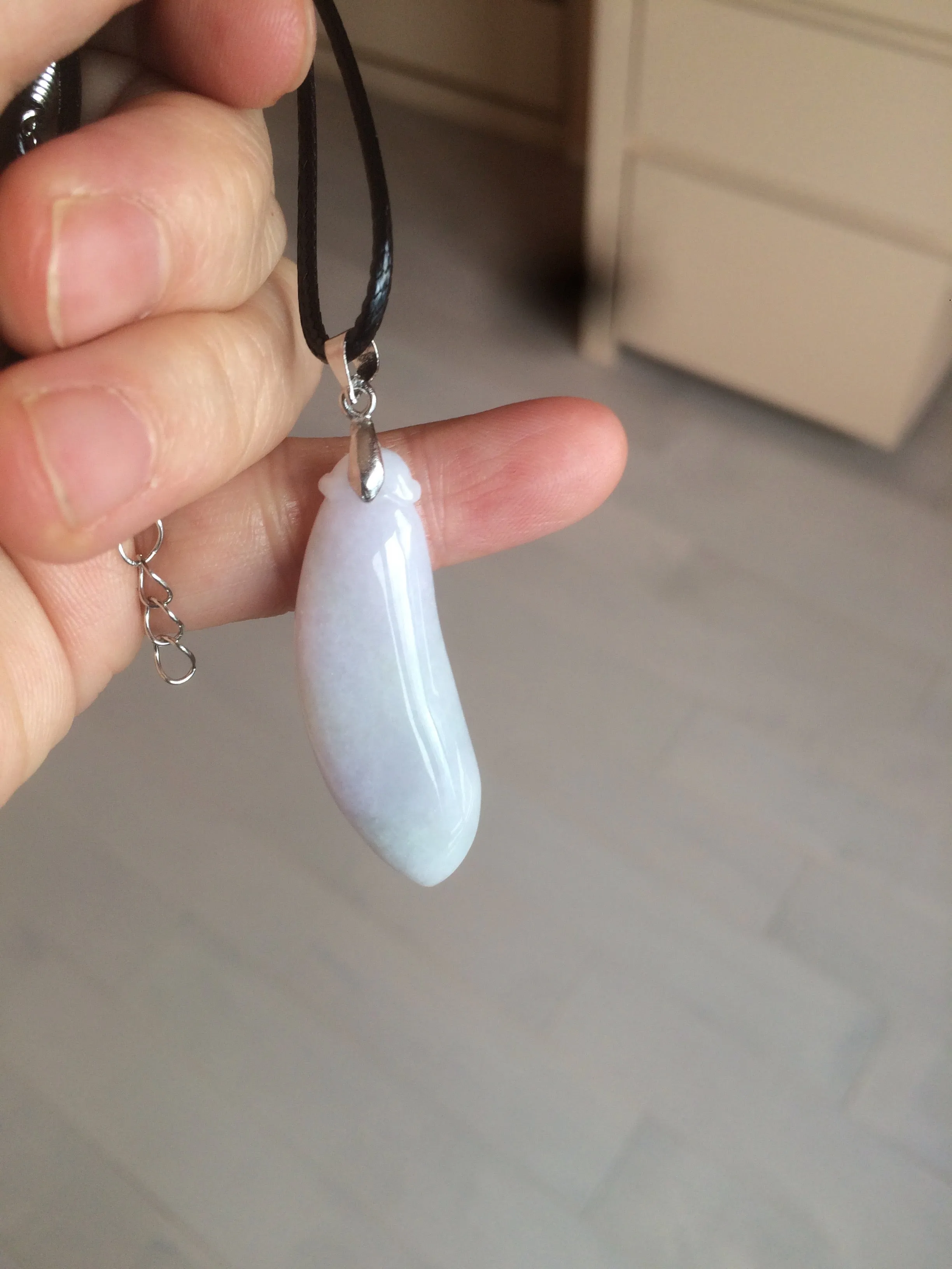 100% natural type A light purple sunny green blessed melon(福瓜) Jadeite Jade pendant AC83