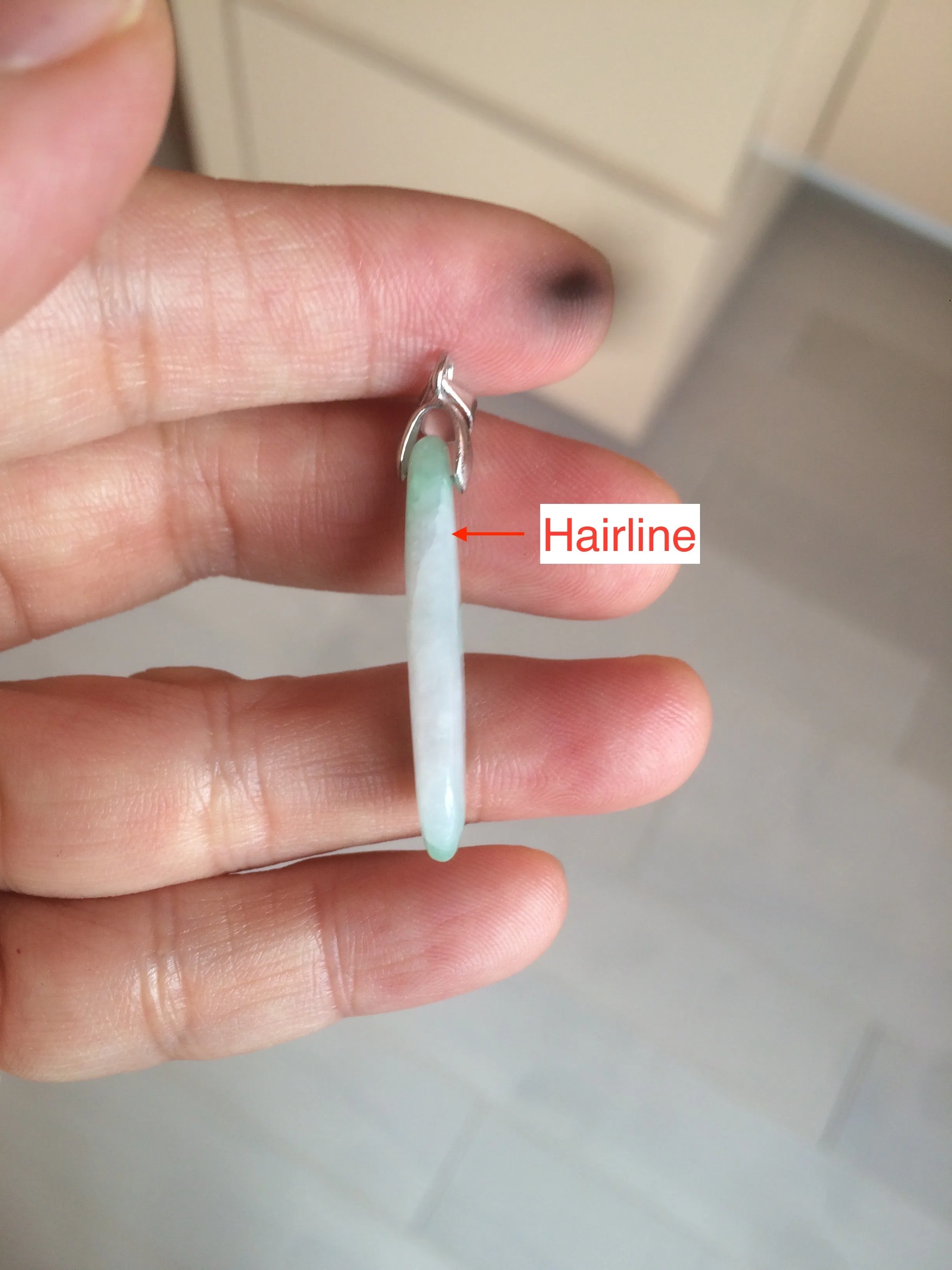 100% natural type A light purple sunny green blessed melon(福瓜) Jadeite Jade pendant AC83