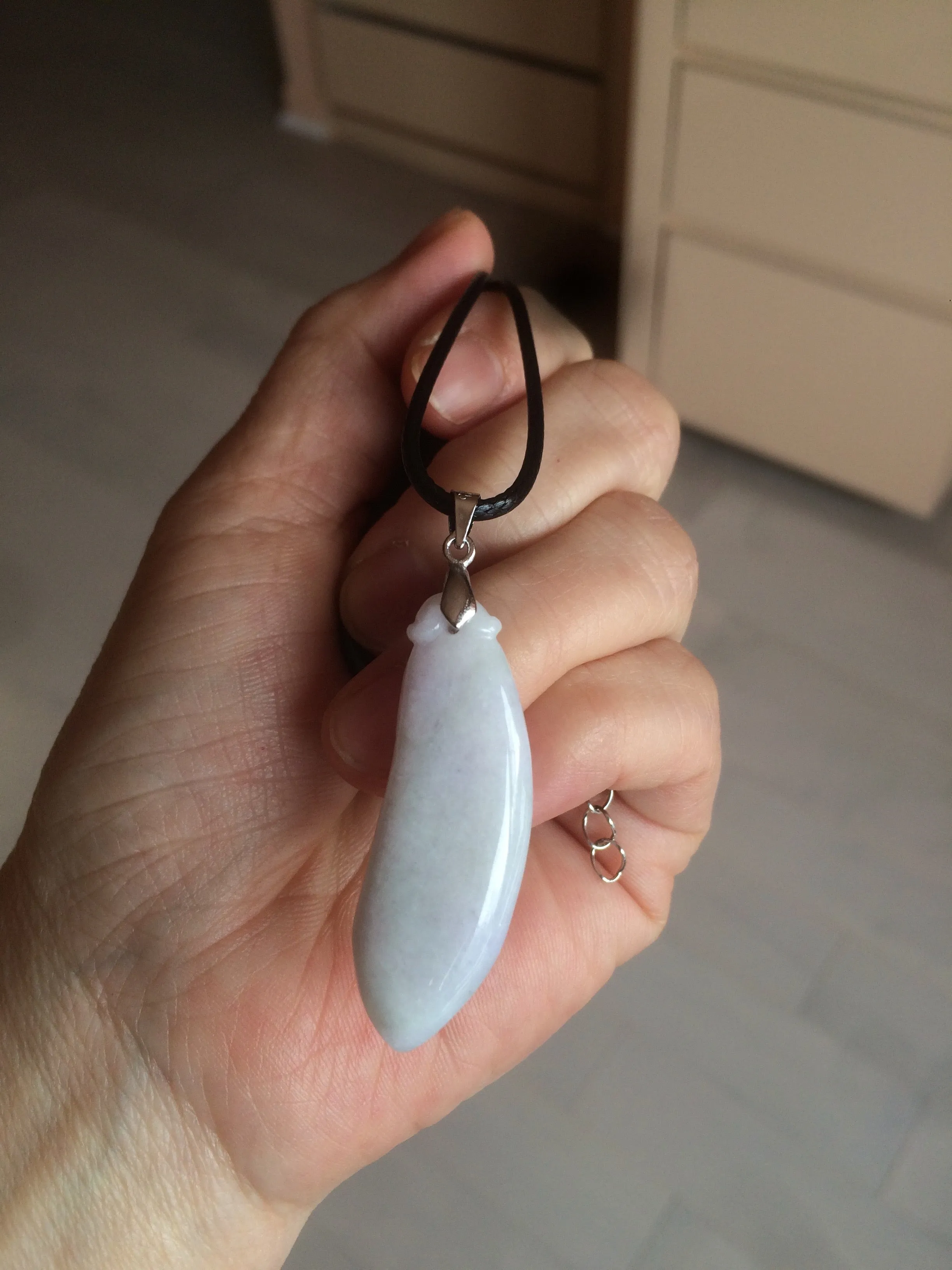100% natural type A light purple sunny green blessed melon(福瓜) Jadeite Jade pendant AC83