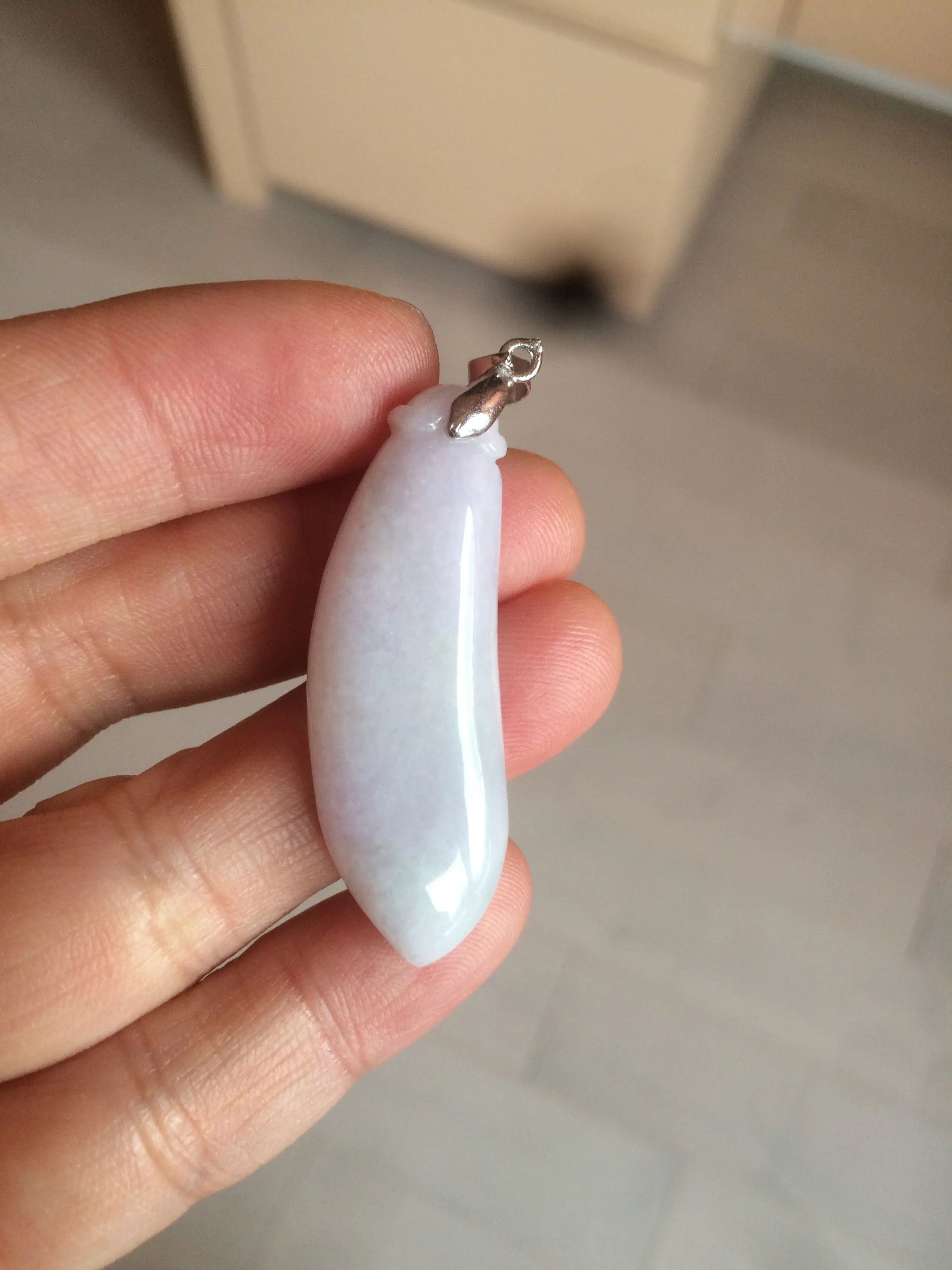 100% natural type A light purple sunny green blessed melon(福瓜) Jadeite Jade pendant AC83
