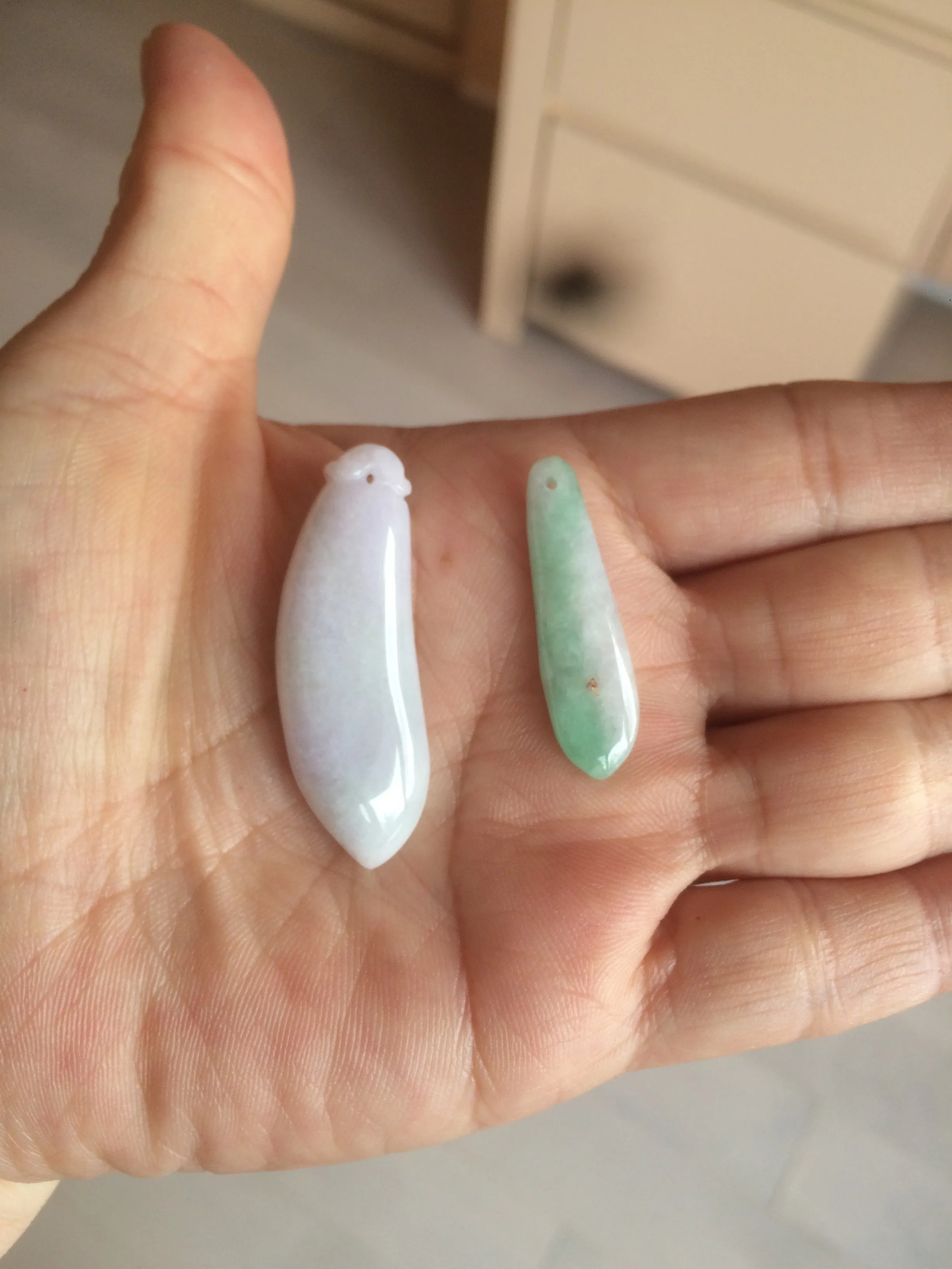 100% natural type A light purple sunny green blessed melon(福瓜) Jadeite Jade pendant AC83