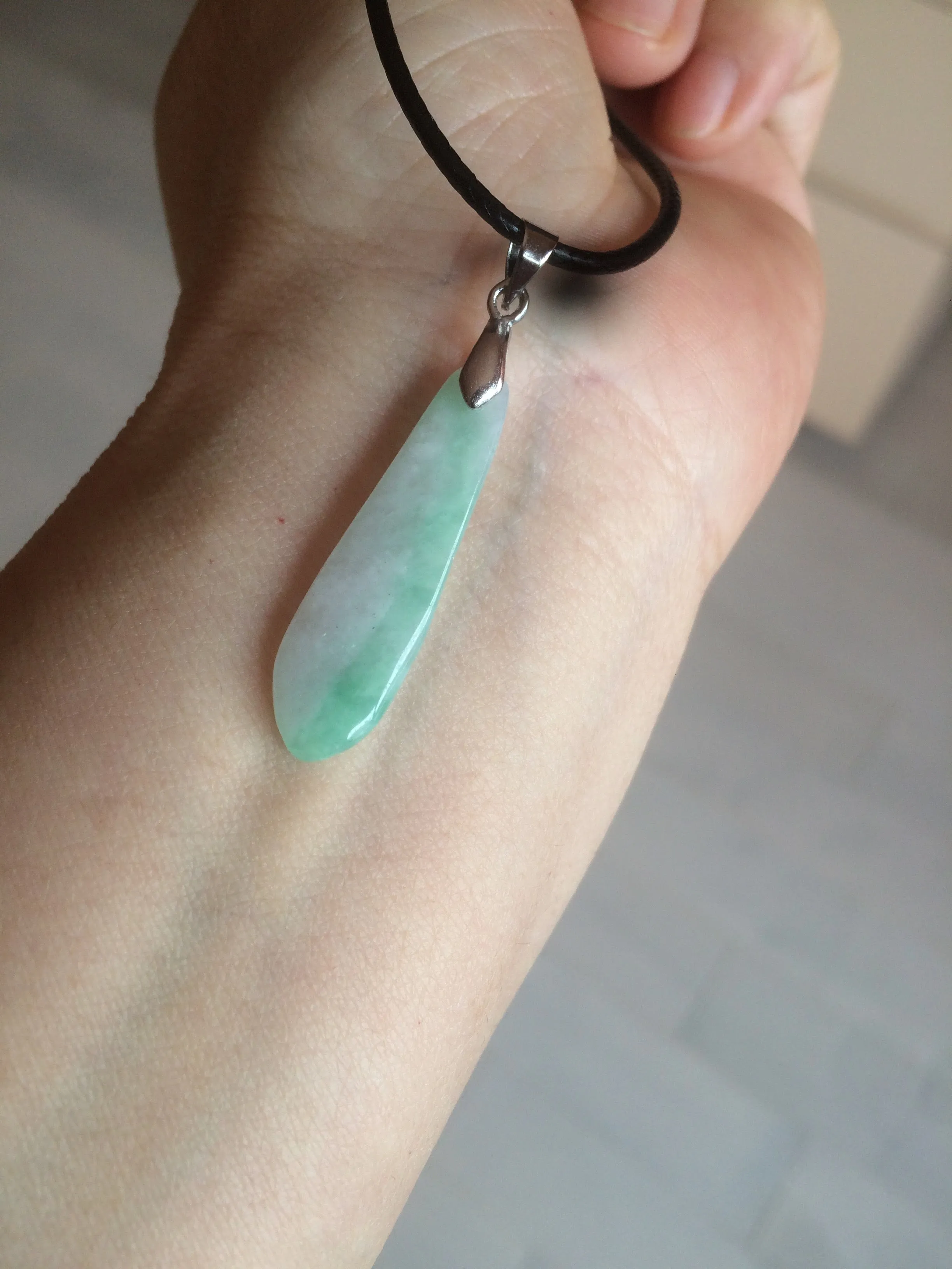 100% natural type A light purple sunny green blessed melon(福瓜) Jadeite Jade pendant AC83