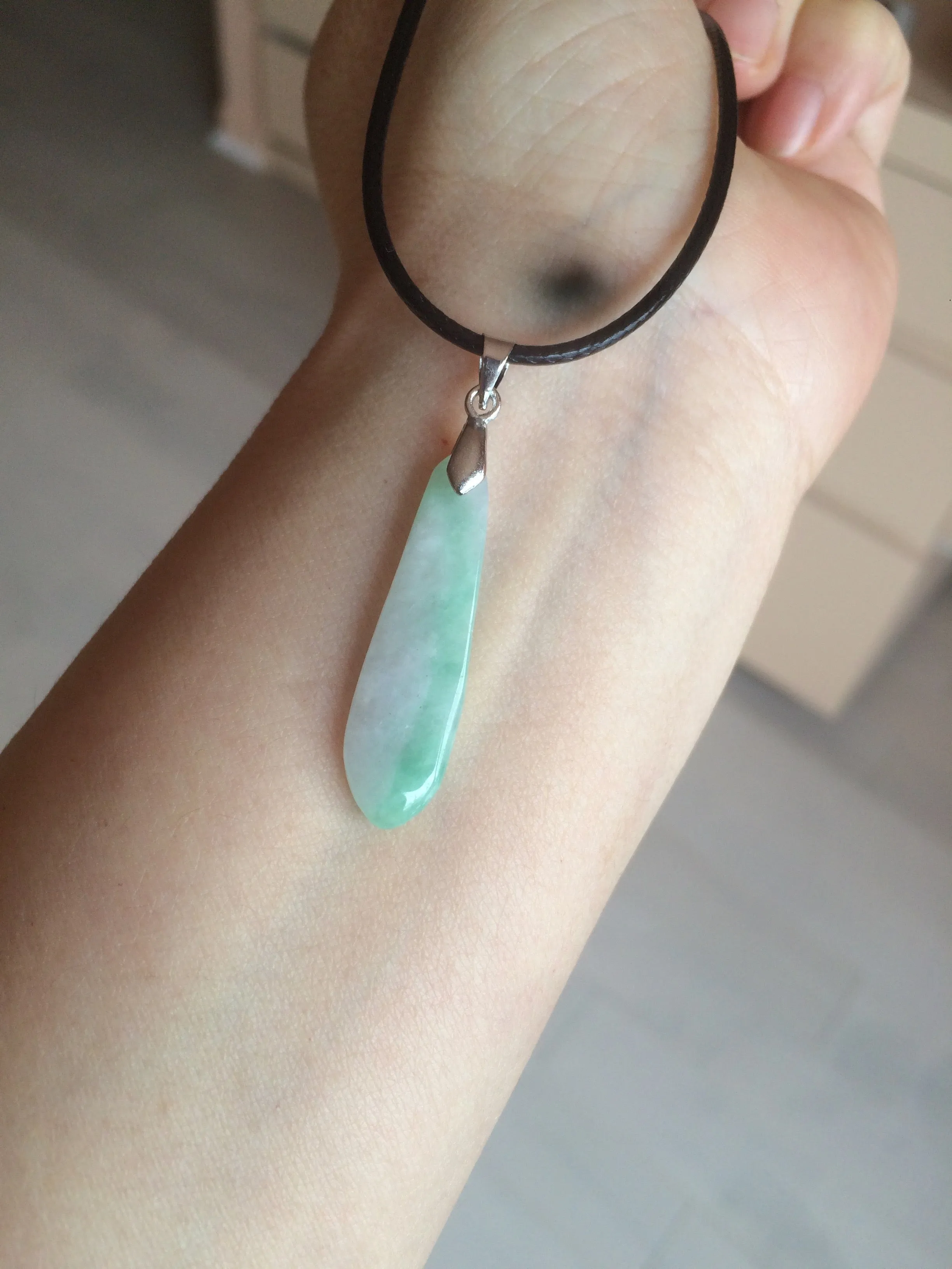 100% natural type A light purple sunny green blessed melon(福瓜) Jadeite Jade pendant AC83
