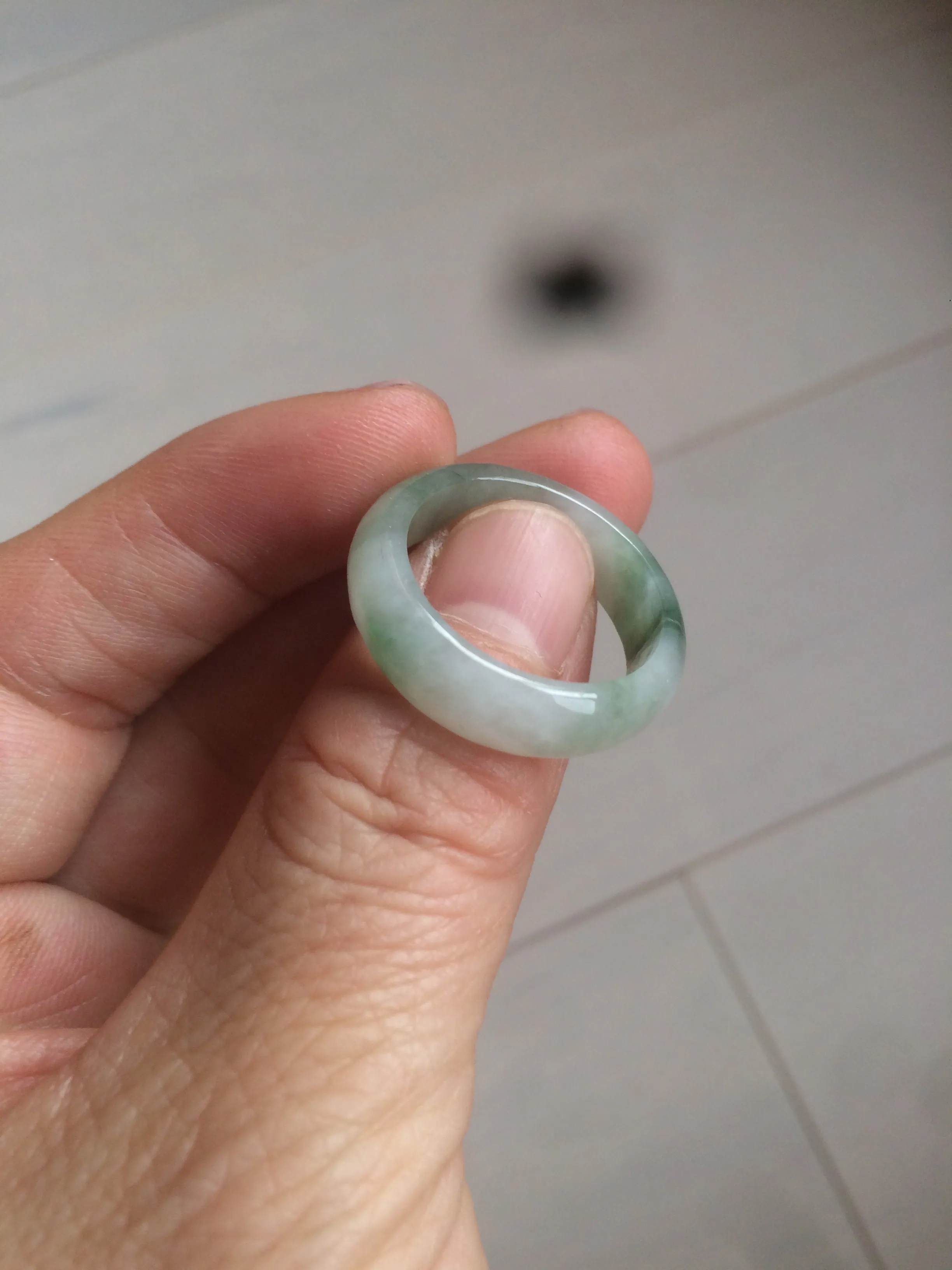 100% natural type A watery green/white/yellow/dark green/gray jadeite jade band ring group AY1 (Add on item, not sale individually.)