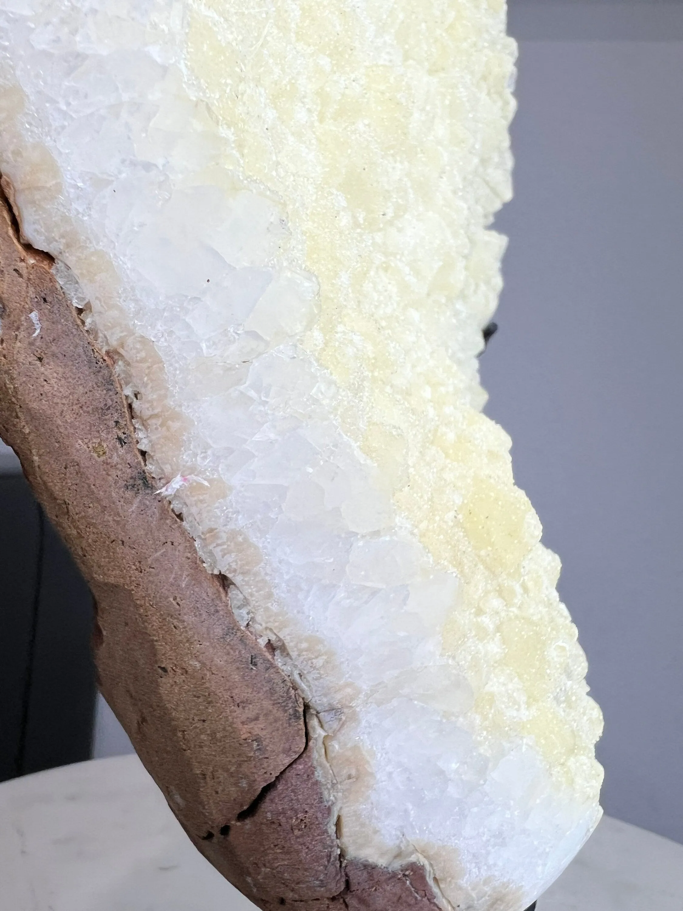 11lb  Sugar / druzy Quartz Crystal Extra large size very rare from Brazil with Stand