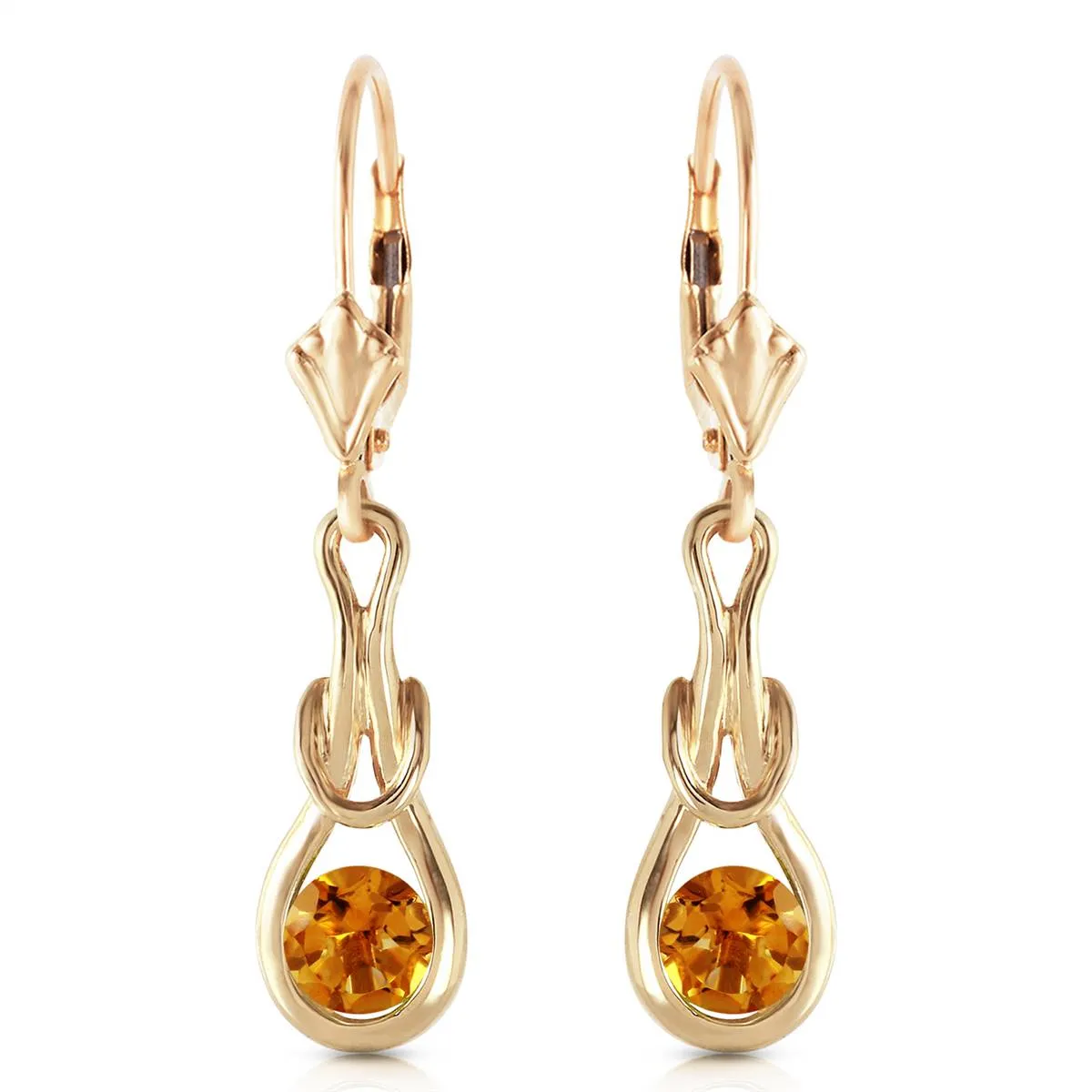 1.3 Carat 14K Solid Yellow Gold Elysian Citrine Earrings