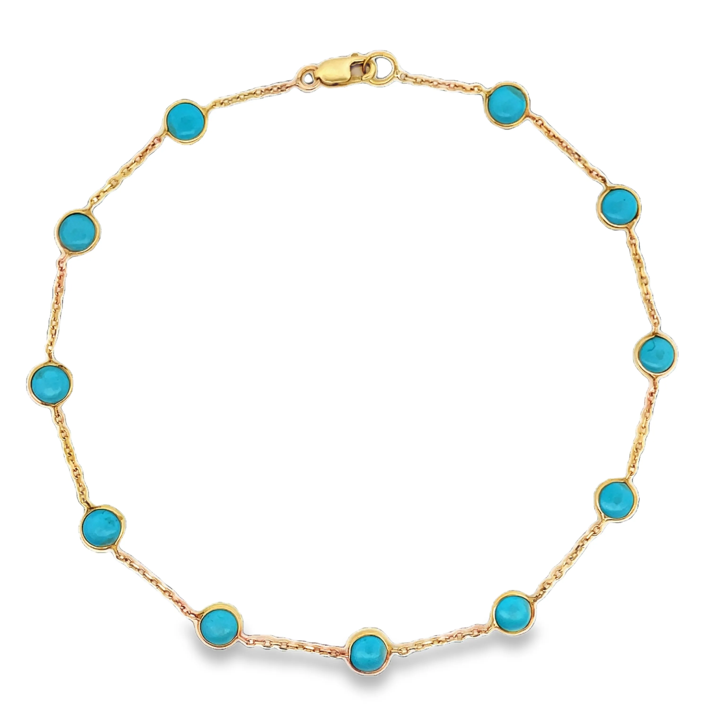 14k Turquoise Station Bracelet