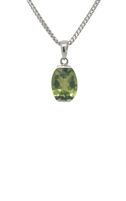 14K WHITE GOLD PERIDOT PENDANT  G12097