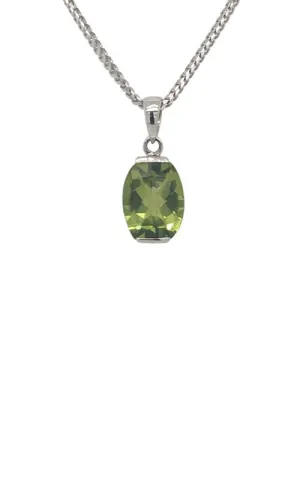 14K WHITE GOLD PERIDOT PENDANT  G12097