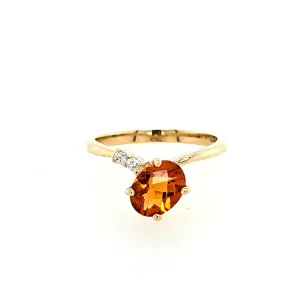 14k Yellow Gold Citrine & Diamond Ring (I8172)