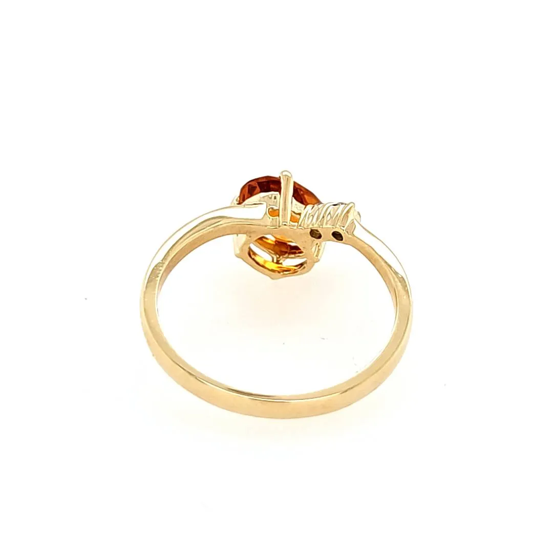14k Yellow Gold Citrine & Diamond Ring (I8172)