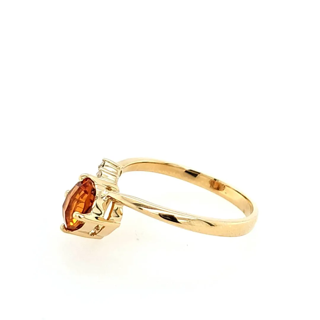 14k Yellow Gold Citrine & Diamond Ring (I8172)