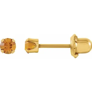 14K Yellow Imitation Citrine Inverness® Piercing Earrings