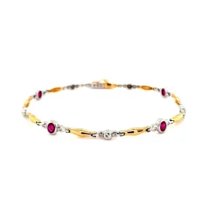 18ct Ruby and Diamond Bracelet