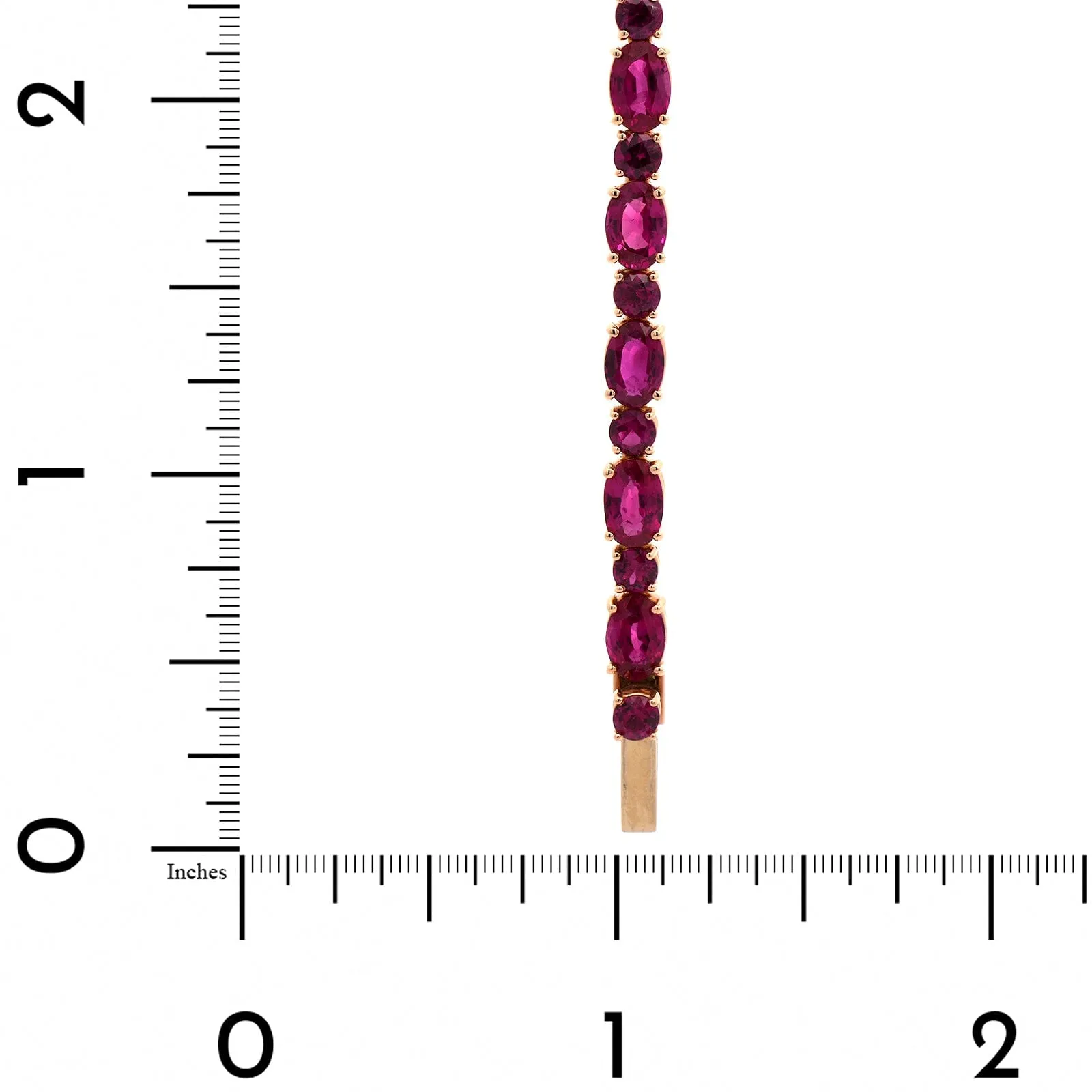 18K Rose Gold Oval and Round Ruby Bracelet