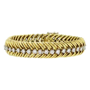 18K Yellow Gold Diamond Line Bracelet
