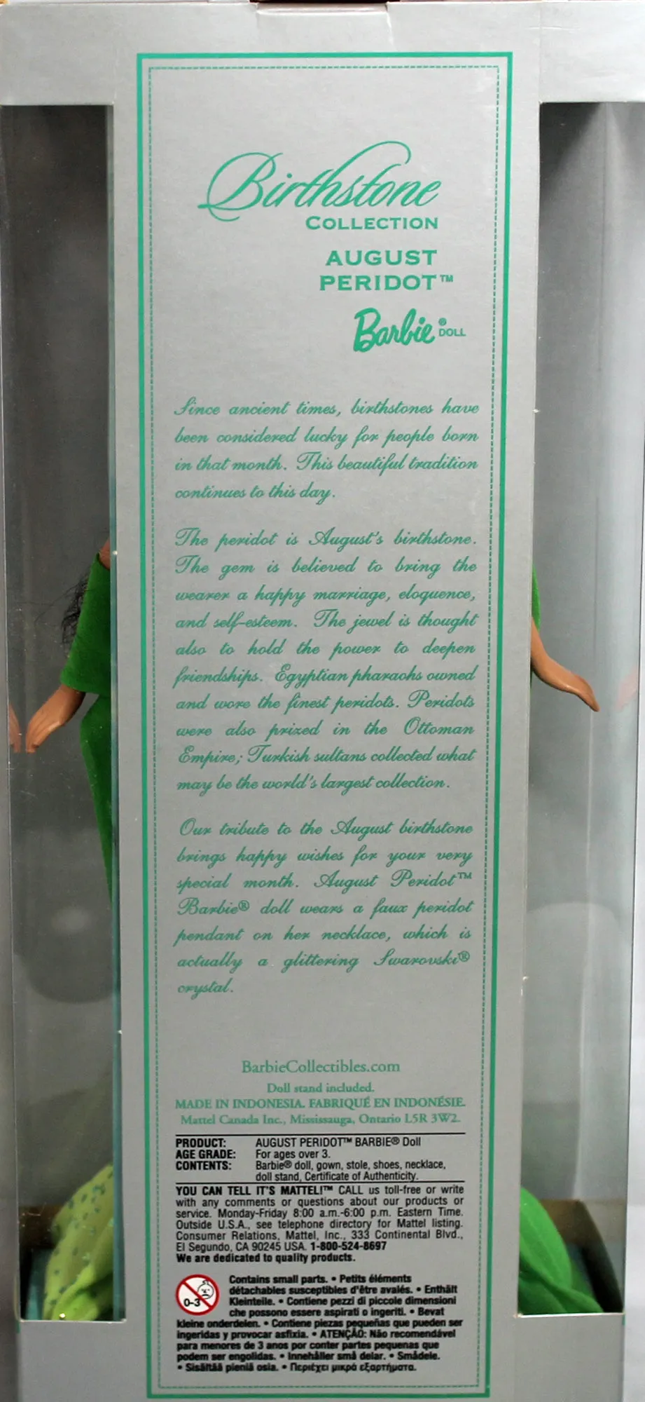 2002 August Peridot Birthstone Barbie (B3416)