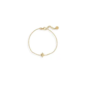 6.5" 1" 14 Karat Gold Plated CZ Star Bracelet