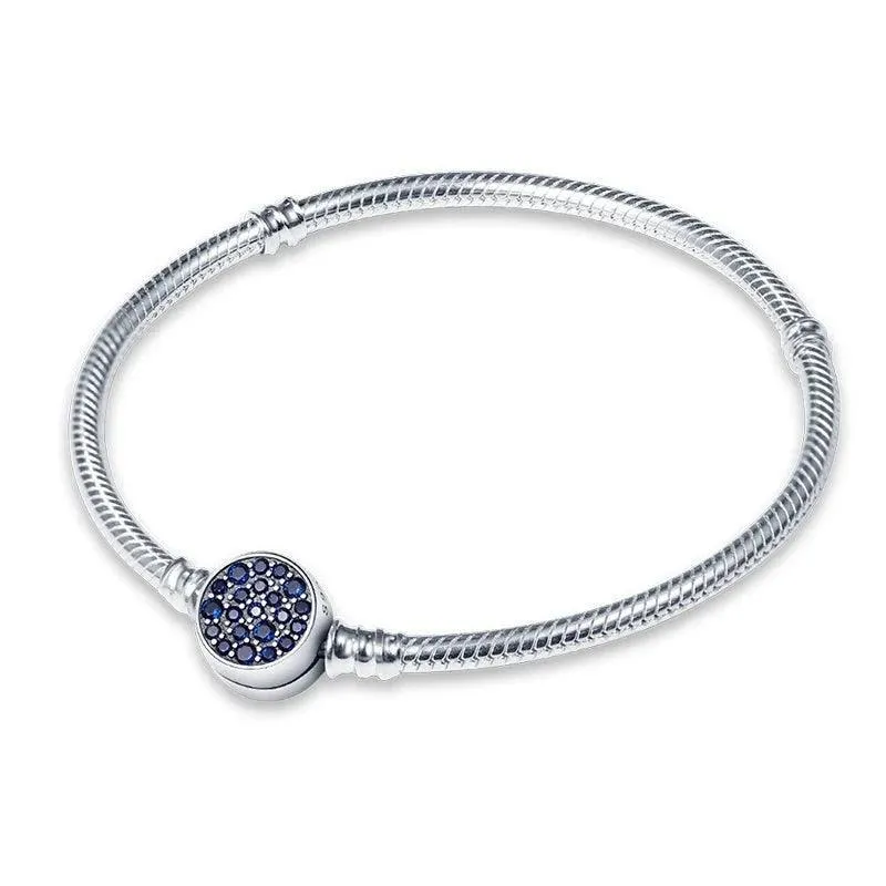 925 Sterling Silver Charm Bracelets for Women, Zircon Stones, Adjustable Length and Elegant Star Design