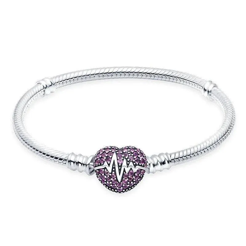925 Sterling Silver Charm Bracelets for Women, Zircon Stones, Adjustable Length and Elegant Star Design
