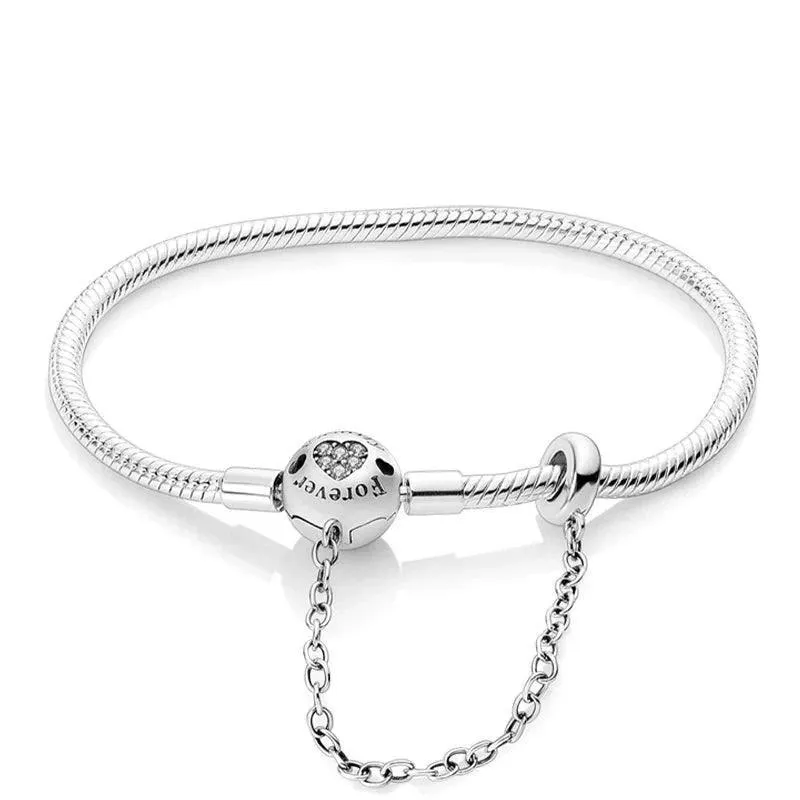 925 Sterling Silver Charm Bracelets for Women, Zircon Stones, Adjustable Length and Elegant Star Design