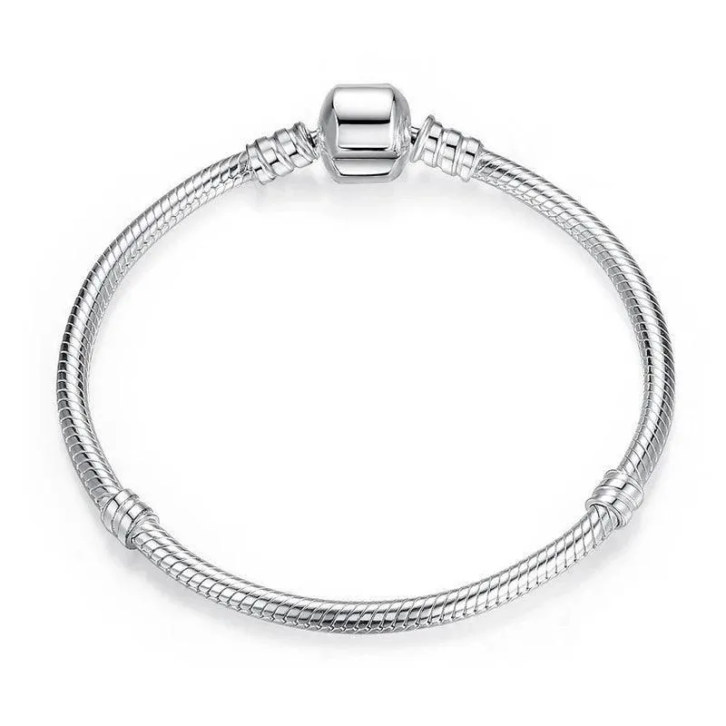 925 Sterling Silver Charm Bracelets for Women, Zircon Stones, Adjustable Length and Elegant Star Design