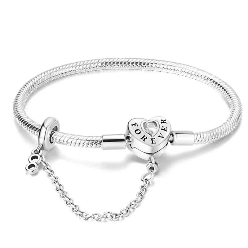 925 Sterling Silver Charm Bracelets for Women, Zircon Stones, Adjustable Length and Elegant Star Design