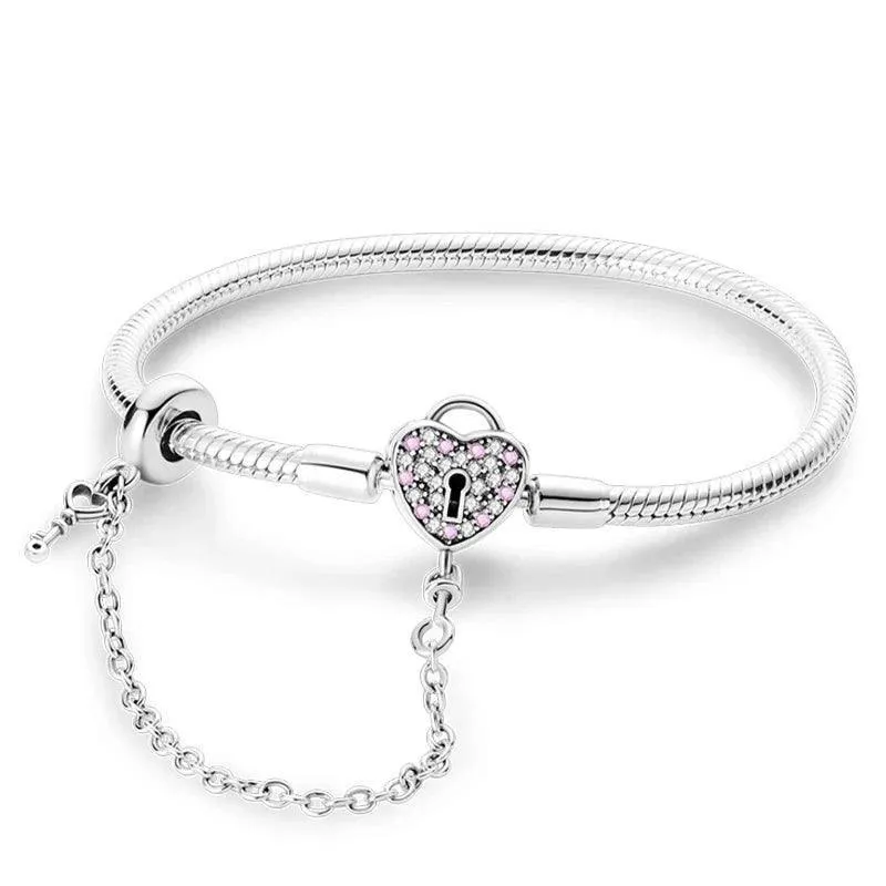 925 Sterling Silver Charm Bracelets for Women, Zircon Stones, Adjustable Length and Elegant Star Design