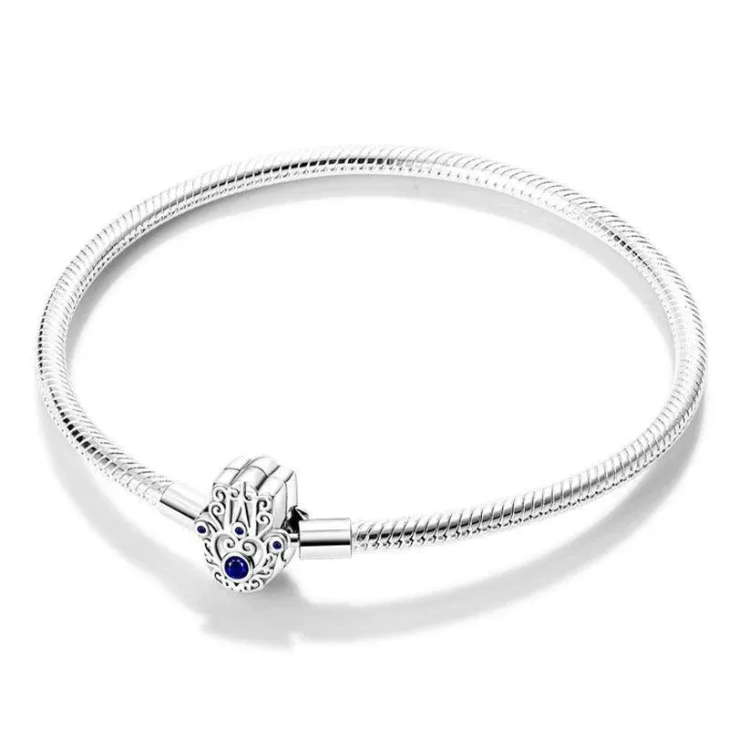 925 Sterling Silver Charm Bracelets for Women, Zircon Stones, Adjustable Length and Elegant Star Design