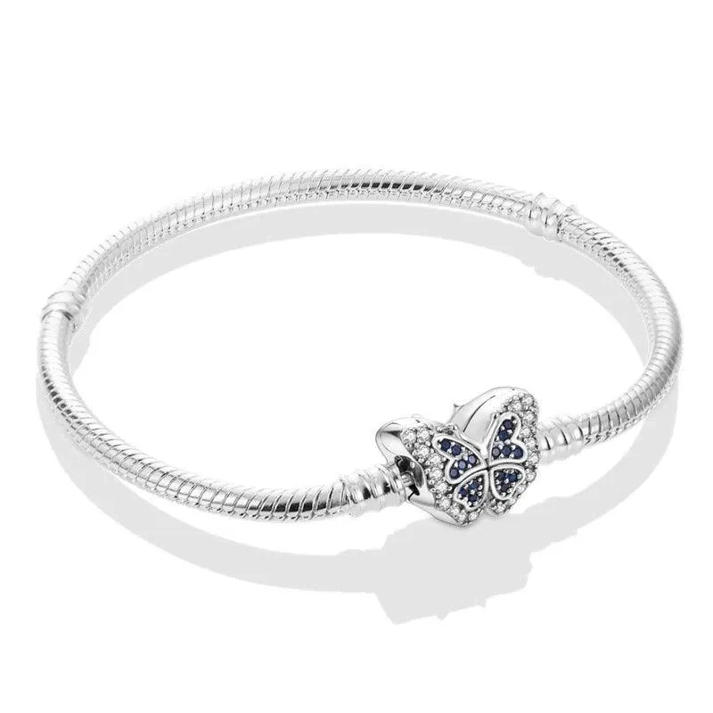 925 Sterling Silver Charm Bracelets for Women, Zircon Stones, Adjustable Length and Elegant Star Design