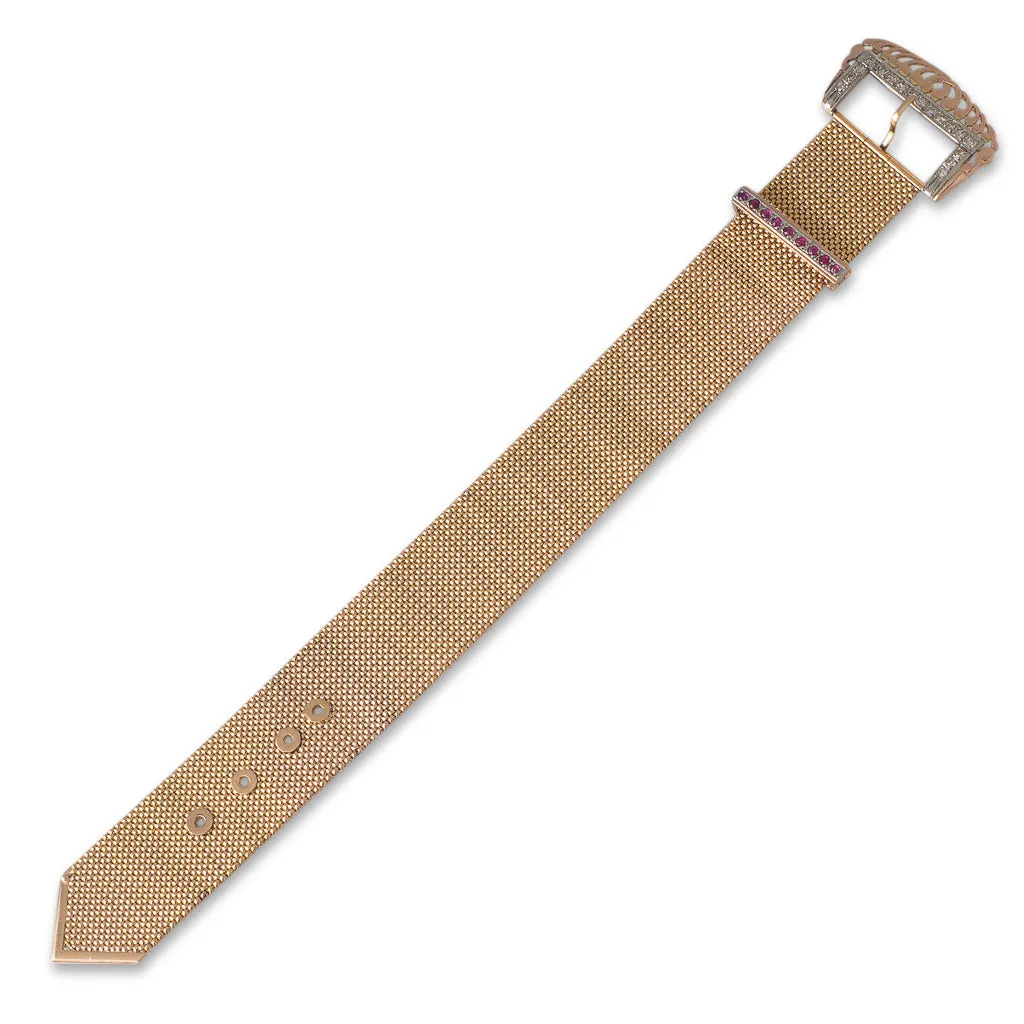 A Gold & Diamond Buckle Bracelet