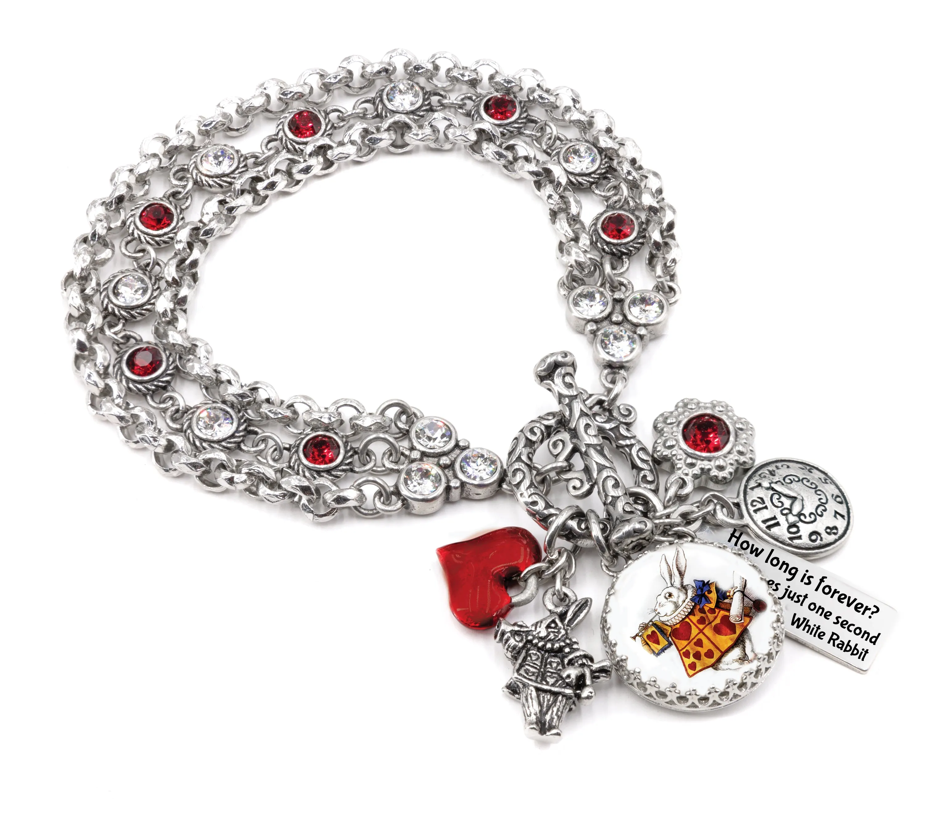 Alice in Wonderland, White Rabbit Charm Bracelet