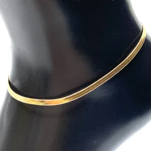 Anklet Metal Chain Herringbone Gold